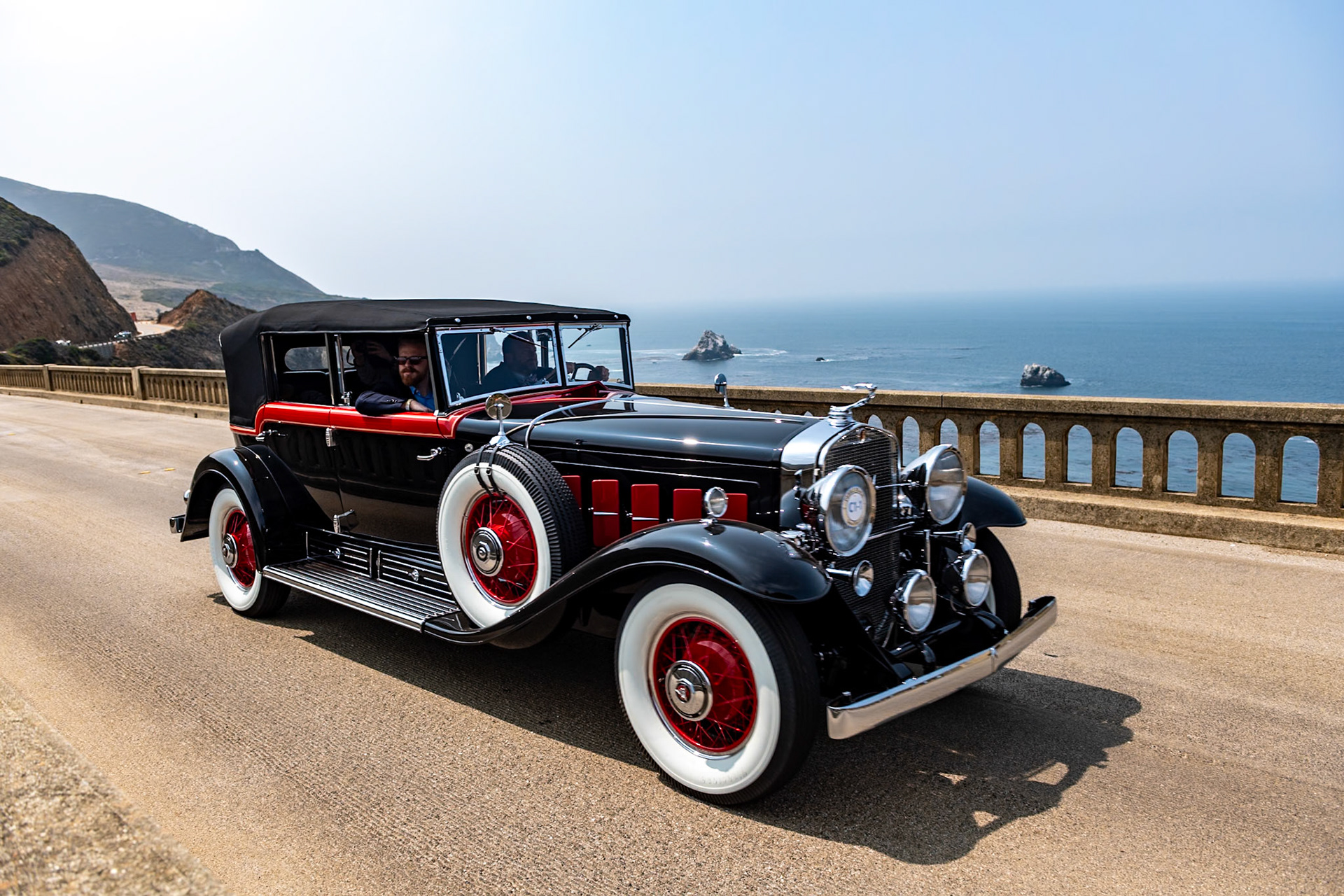 Cadillac created the V-16 to exceed the standards of the best automobiles in the world—particularly the Duesenberg Model J in the American market. Cadillac introduced its new ultra-luxurious car with its new 16-cylinder engine at the 1930 New York Auto Salon, where it caused a sensation. They offered a number of Fleetwood bodies on the 1930–31 Series 452A chassis but the most successful was the All Weather Phaeton. The V-16 Phaeton cost more than ten times the price of a contemporary Chevrolet convertible, and few people could afford such luxury due to the shrinking depression-era car market. This particular car was sold new to the jewelers Tiffany in Chicago on March 14, 1930. After several later owners, including well-known V-16 authority Jim Pearson, it was restored to its original factory specification in 1990. It has recently been refreshed by its current owner.