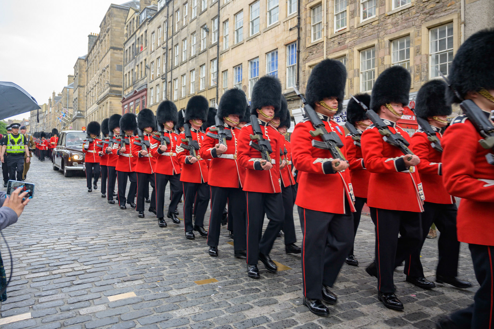 Ahead of The Queen's arrival, the Crown of Scotland was brought from Edinburgh Castle to Holyrood, carried by the Duke of Hamilton.