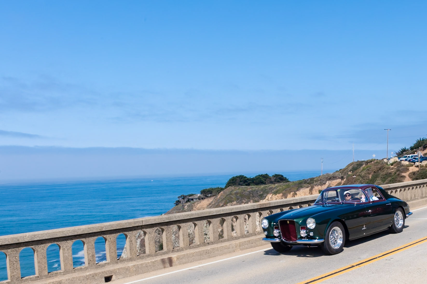 The Ferrari 375 was introduced at the Paris Auto Salon in 1953, and just 45 were built before production ceased in May of 1955. The 375 chassis was fitted with Ferrari’s Aurelio Lampredi–designed 4.5-liter, V12 engine with three twin-choke Weber carburetors resulting in over 300 bhp. This rare example (chassis 0355AL), built for Fiat Chairman Gianni Agnelli, is one of eight coupes bodied by Pinin Farina from the total production run of just eleven Ferrari 375 Americas. Displayed at the 1955 Turin Motor Show, the car features a unique vertical grille and, at the rear, distinctive flying buttresses similar to those of the Ferrari 375 MM “Bergman Coupe” built a year earlier. It is also one of the few early Ferraris to have a sunroof. Its current owner bought the car in 2000 and it was restored in 2002. It placed First in Class at the 2003 Pebble Beach Concours d’Elegance.