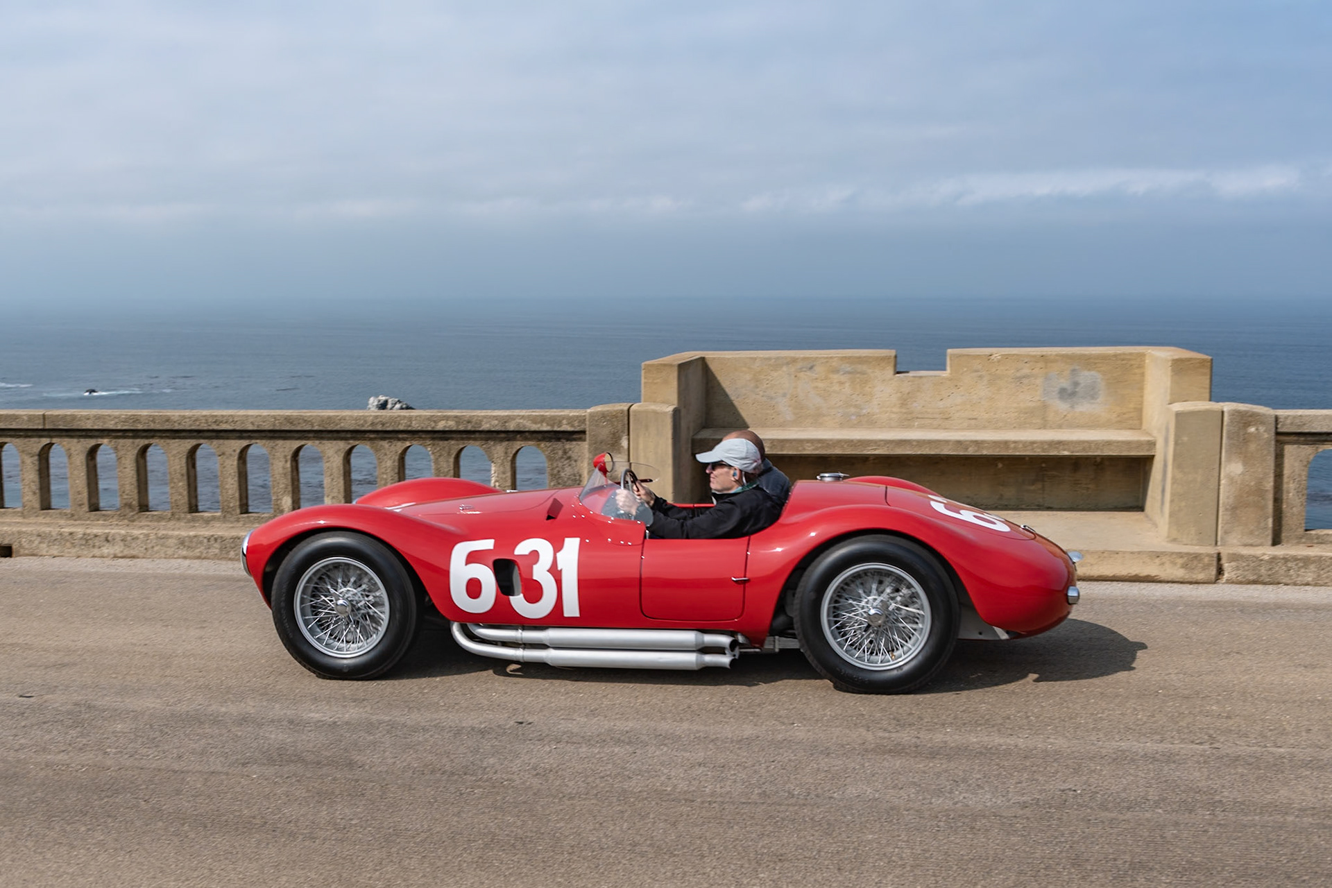 Maserati’s postwar racing models significantly improved business for the company during the early 1950s. The first 6-cylinder model, the A6, was enlarged from 1500 cc to 2-liters and given the name A6G, and then, in 1953, the engine was updated and tuned by Gioacchino Colombo, resulting in the more powerful 170-bhp A6GCS, where the CS stood for Corsa Sport. The new car also featured a new tubular chassis built by the engineering company Gilco in Milan. Between 1953 and 1955, just 52 of the A6GCS were built, and 48 were open spyders. This car (chassis 2077) was bodied by Carrozzeria Frua for the amateur Italian race driver Siro Sbraci in 1954, and it first raced in the 1955 Mille Miglia, where it finished in twelfth place overall and third in class. The car was imported into the United States and used for SCCS racing in the 1960s. After it retired, the car was purchased by Fred Simeone, who sold it to its current owner in 2001. The A6GCS has recently been restored to its condition and livery at the 1955 Mille Miglia.