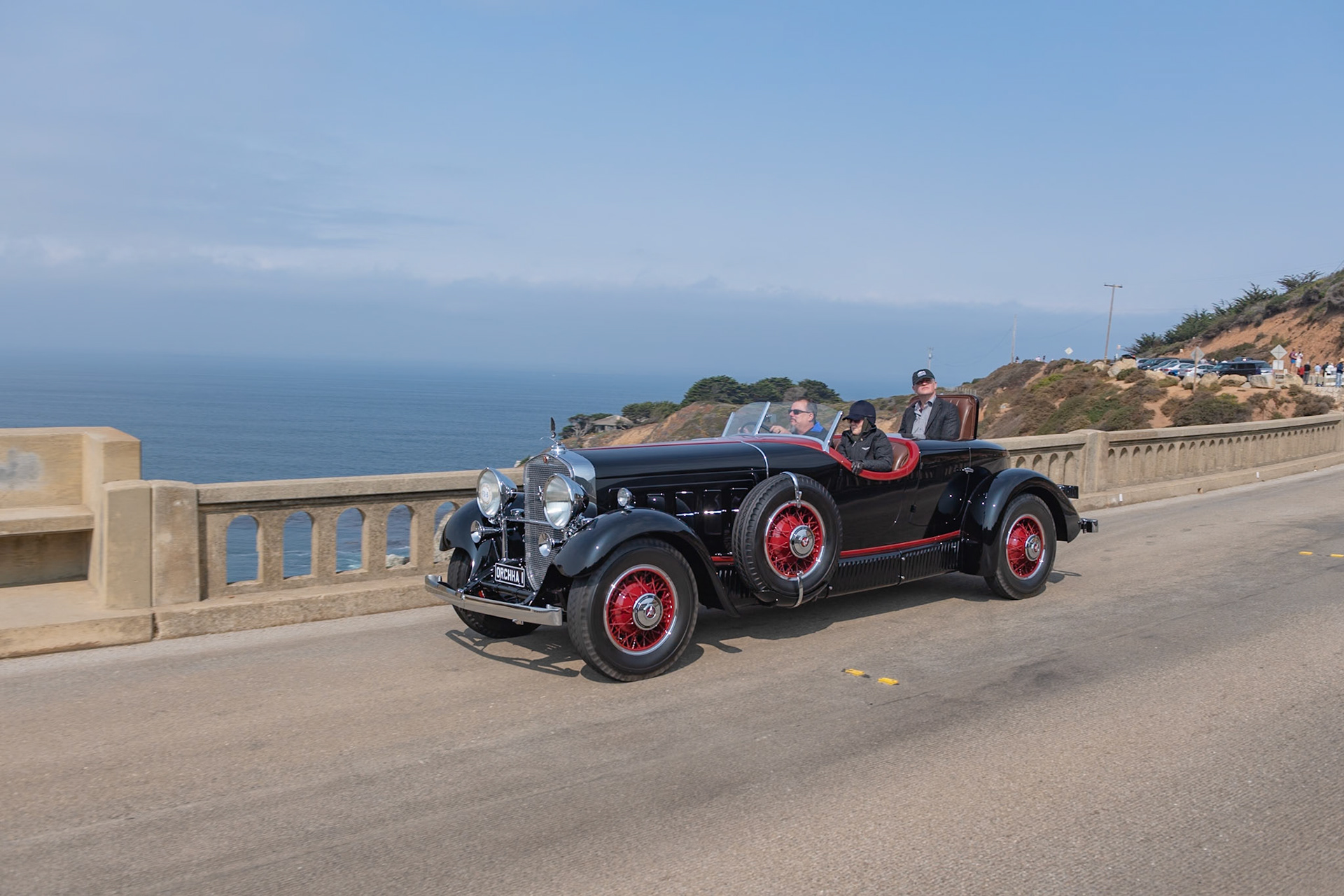 This Cadillac 452A is one of the twenty-one 452 and 452A series chassis built specifically for export in 1931. The V16-engined chassis was ordered by the 32-year-old Maharaja of Orchha through General Motors in Bombay and was one of the first cars to be bodied by Battista Farina at his newly opened Carrozeria Pinin Farina in Turin. The Maharaja was a keen hunter, and the boattail roadster has a raised rumble seat that allows a full 360-degree line of sight for shooting. The car is often described as a tiger hunting car, and it was certainly used for that. In the early 1930s, the car accompanied the Maharaja’s son to England, for his use at college, where it must have caused quite a sensation. The next owner, Indian film director Sheikh Mukhtar, had the car painted pink in the 1960s. The car was exported from India in 1976, and it was acquired by collector Bob Lee in 1988.