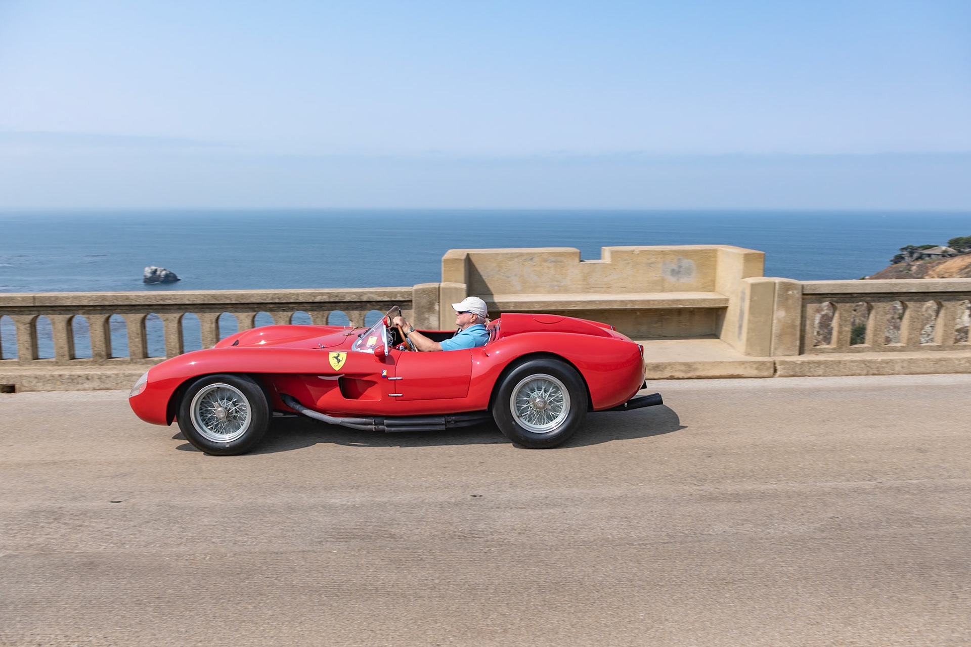 The 250 Testa Rossa was one of Ferrari’s most successful race cars on the track; it had three overall victories at Le Mans among many others wins, leading to three world constructor’s titles in 1956, ’57 and ’58. Other outright victories included the Sebring 12 Hours and the Targa Florio. The 250 TR also has one of the most famous shapes, with its unusual body designed and built by Sergio Scaglietti. This TR (chassis 0754 TR) was built for the ex-Porsche factory driver, Jaroslav Juhan. He drove it at Le Mans in 1958 but was involved in an accident on the 72nd lap and retired. The car was returned to the factory for repairs and then shipped to the United States to be sold to amateur driver George Keck, who raced it in 1959. The car passed to David Love in 1964, who raced it in SCCA races at Riverside and Laguna Seca before starting historic racing in 1969, clocking up more than 250 racing starts during a 48-year partnership. In 2014 Tom Price purchased the TR for the 250 Testa Rossa reunion before the car went to Ferrari for its recent restoration.
