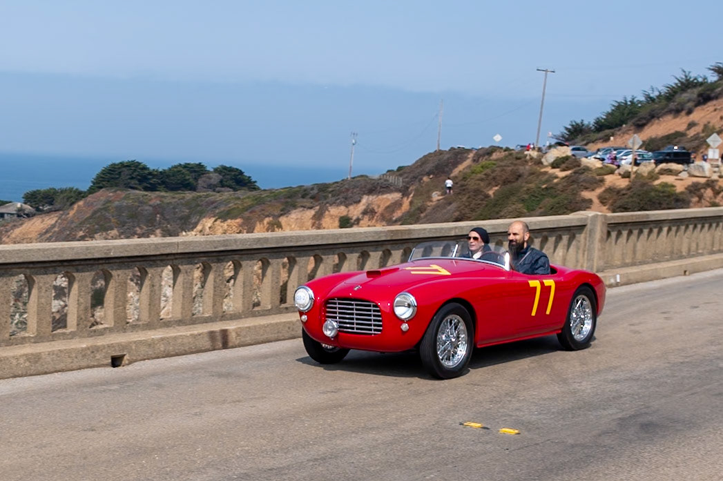 Siata introduced the 300BC, built purely for the American market, in 1951. The Barchetta bodywork was designed by Mario Revelli de Beaumont and built by Nuccio Bertone and Rocco Motto. The little sports cars featured either a 750 cc Crosley or 1100 cc Fiat engine, and due to its great handling, it easily competed with larger-engined Porsches, OSCAs, and MGs. This barchetta (chassis ST435BC) was nicknamed “Little Old 77” by its first owner, journalist and amateur race driver John Bentley. He raced the car for the 1954 season, starting with the 12 Hours of Sebring and ending with the Mount Washington Hillclimb. The car was then sold to Tony Pompeo, who continued to race it in 1955. Six more owners raced the Siata all over North America throughout the 1960s. Its current owner bought the car in 2011.