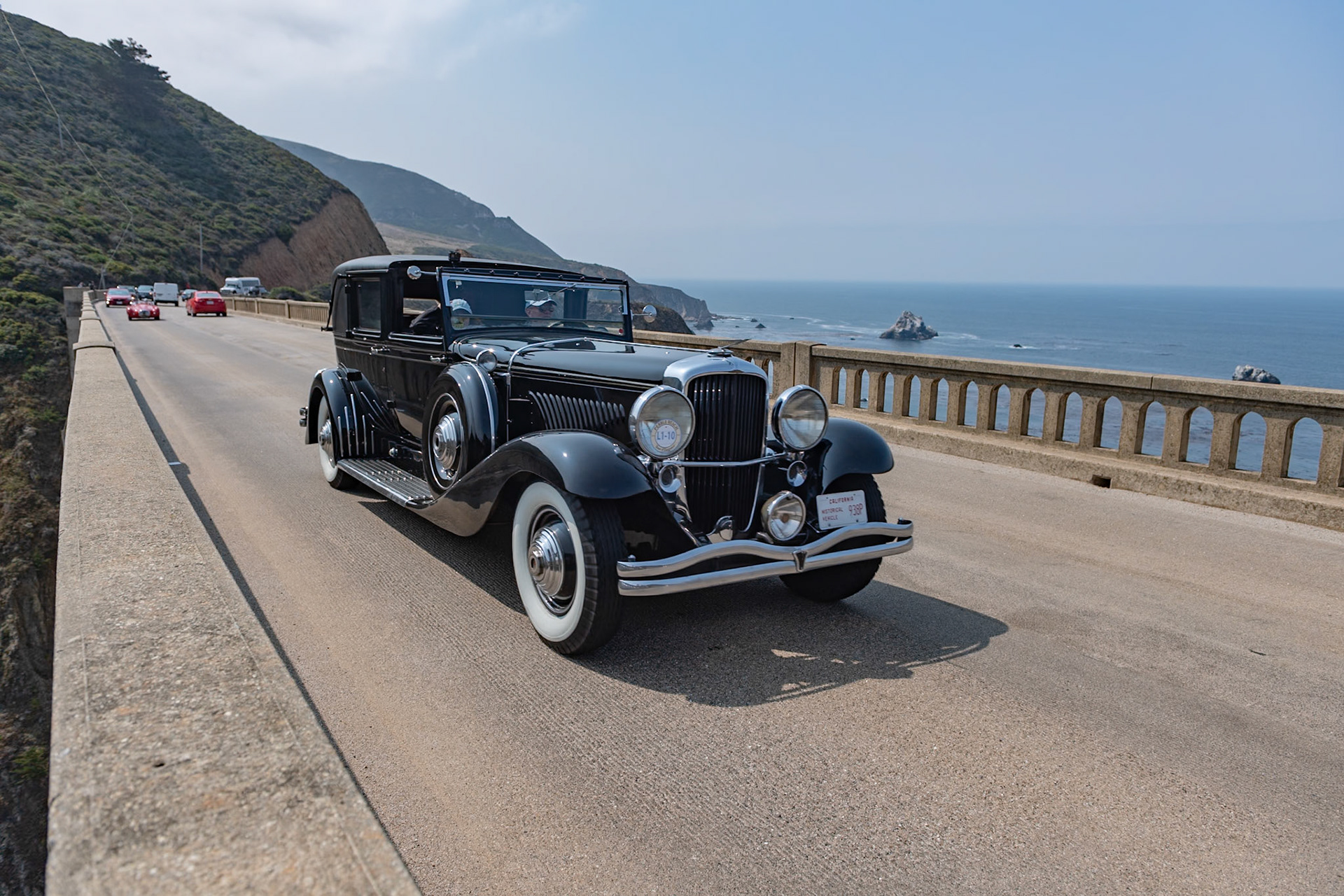 This Duesenberg Model J Berline (J374) has Rollston’s open-front, town car coachwork. Rollston bodied some of the finest American marques during the 1930s, including 57 bodies created for the Duesenberg Model J and JN chassis. This Duesenberg has the skirted fenders and 17-inch wheels typical of the mid-1930s trend toward a more streamlined look. Rollston’s design used the length of the chassis to make a perfectly proportioned automobile on both the outside and inside, which features beautiful inlaid wood panels. Purchased new by a Chicago banker, this car was sold in 1942 to its next owner, and in 1959 to the Snyder family, with whom it still resides today. This is a very original, low-mileage example of a formal-bodied Model J Duesenberg and it has won the Snyder family many awards over the last 60 years.