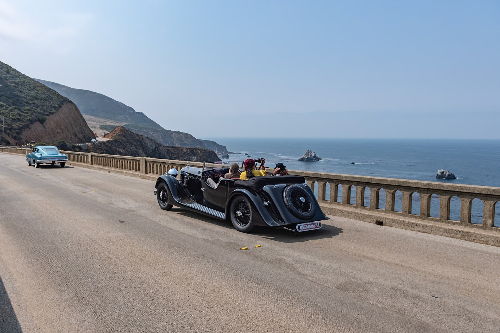 The Alvis Speed 25 was announced in August 1936 and was built at the Alvis factory in Coventry until November 1940 when the factory was badly damaged in an air raid. These 3½-liter touring cars were considered to be among the finest cars produced in the late 1930s. This car was originally ordered and delivered to the Alvis dealer Charles Follett in London with this touring coachwork by Vanden Plas. The Maharaja of Mayurbhanj happened to be passing the London showroom and bought it on sight. The car was used by the royal family of Mayurbhanj in Calcutta for many years before it was acquired by its current owner.