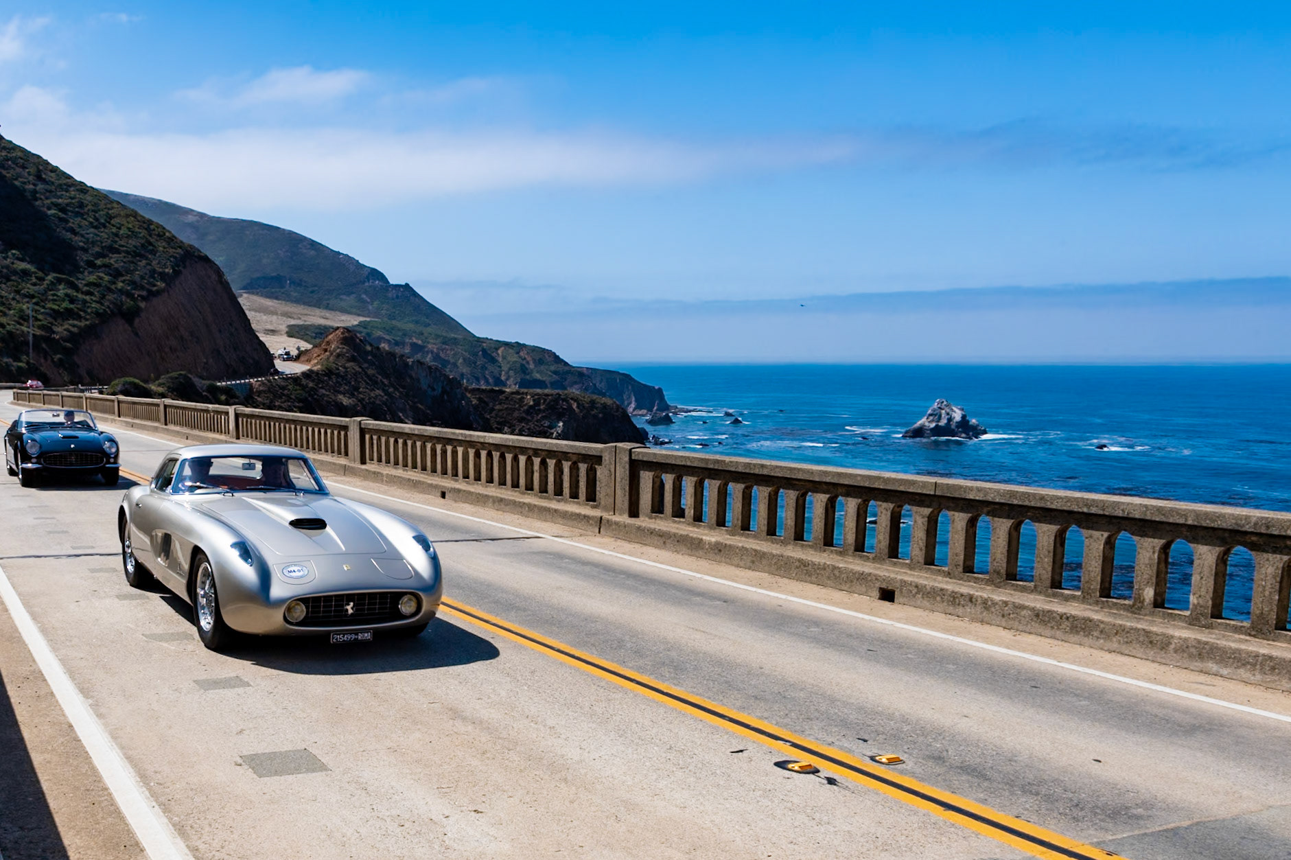 First shown at the 1954 Paris Auto Salon, this unique Ferrari 375 MM Berlinetta (chassis 0456AM) is fitted with a special body designed and constructed by Pinin Farina. Original carrozzeria records state that this car was used as the styling study for the 275 GTB built ten years later. Among its most striking features are the rotating headlights and the fins on the rear fenders. This car was ordered by film director Roberto Rossellini for his wife, Swedish actress Ingrid Bergman, and even though she never took delivery of the car, it is still referred to as the “Bergman Coupe.” Rossellini owned the car between 1954 and 1957, and then it went to the United States. This famous Ferrari has been with its current owner for 39 years. It recently participated in the 1,500-mile Pebble Beach Motoring Classic.