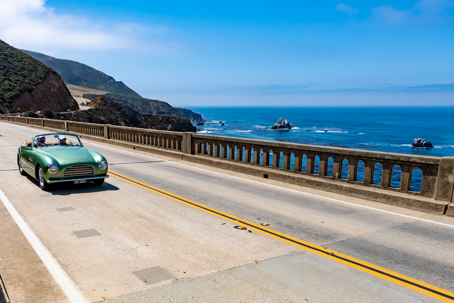 The small Italian automaker Cisitalia was founded by the wealthy industrialist and sportsman Piero Dusio in 1946. His first cars were single-seat racers based on the Fiat 500 Topolino, and several were raced as voiturettes. In 1947 Dusio produced his first road car, the Cisitalia 202, the first of which were coupes styled by Pinin Farina. Later, Vignale bodied a small run of lightweight cabriolets, a few of which were built in steel and aluminum, including this car, a second series model. This car is one of six built by Cisitalia and sent to Uruguay in 1950 for Emilio Fontana, who was the Cisitalia dealer for South America. Its first owner sold the car to a US Air Force pilot in 1959 who kept it until 1970. Then, in 1986, it was sold to an Italian collector, who brought it home to Italy to be restored. Its current owner saw the car in the Mille Miglia Museum in 2013 and purchased it a year later.