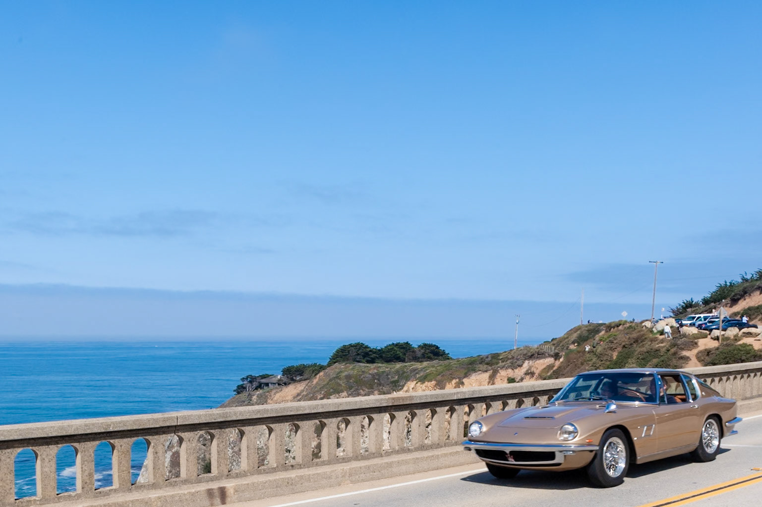 The Mistral was the last of the classic straight-6 engine Maseratis. The aluminum body was designed by Pietro Frua and built by Vignale, and the first cars were presented at the Turin Motor Salon in November 1963. The Mistral was available in Coupé and Spider versions with either a 3.5-, 3.7- or 4.0-liter engine. The Frua-styled fastback profile was one of the first true hatchbacks ever produced. A 1964 Maserati Mistral Coupé went on to win Best of Show at the 1968 Pebble Beach Concours d’Elegance—the last time a “then-new” car was selected for the show’s top award. This Maserati Mistral is one of 828 coupés built with a 3.7-liter, twin-overhead-cam 6-cylinder engine with Lucas mechanical fuel injection. It was first delivered to Norbert McNamara and remains in original condition.