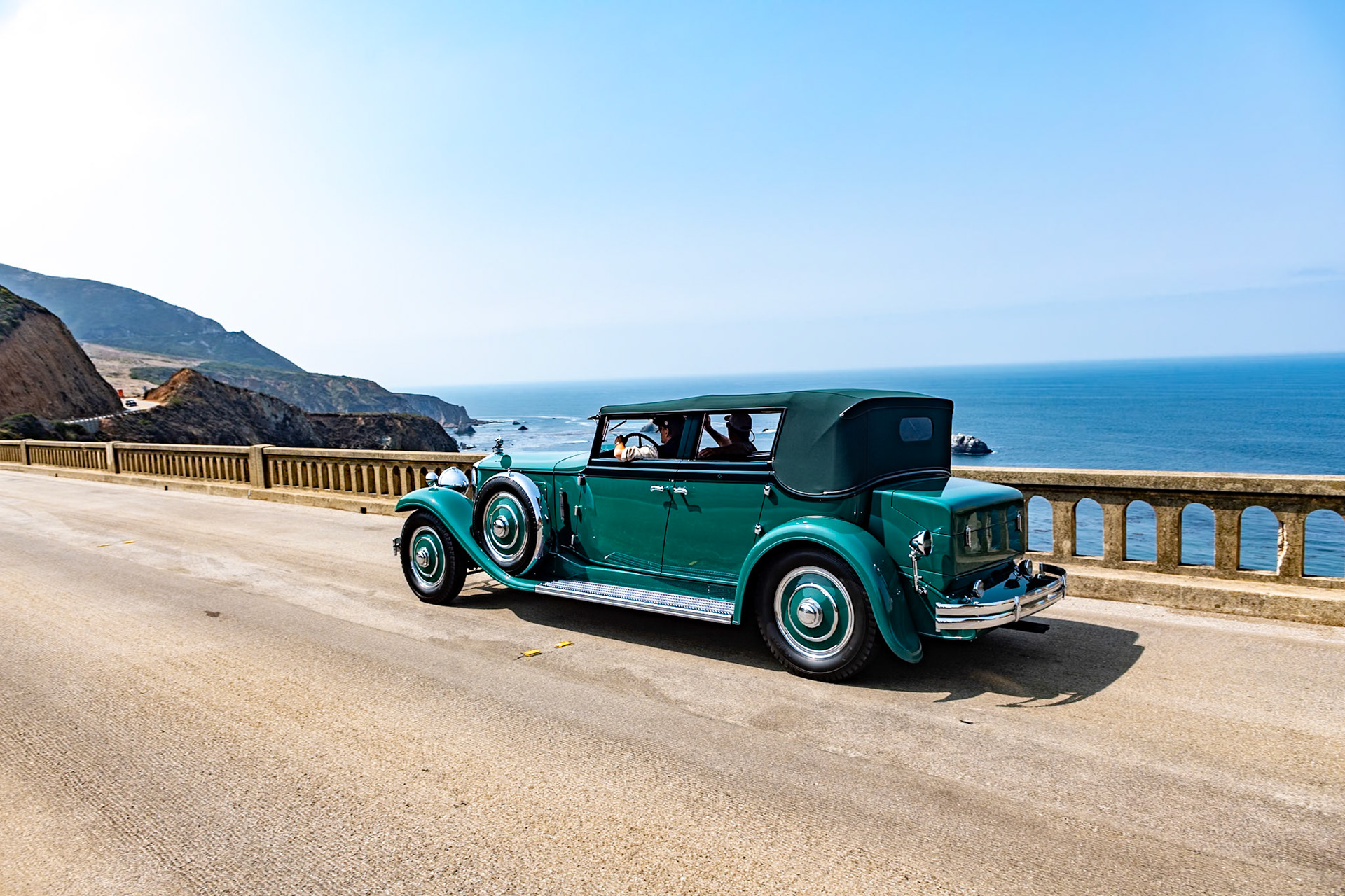 This Rollston Convertible Sedan is the only known Minerva Type AL with American coachwork. The 153½-inch wheelbase Type AL featured the Belgian automaker’s innovative 6.5-liter, 8-cylinder engine, which was both powerful and silent—and Rollston gave this one an elegant and dignified sedan body suitable for all occasions. The dashing slant-door design was possibly influenced by the Rolls-Royce Phantom I Windblown Coupe by Brewster, which had been shown in New York the year prior. Rollston improved on the Brewster design by matching the windshield and side pillars to the rake of the door lines, making the car look fast even when motionless. Originally ordered by Henry Walker Bagley and his wife, the tobacco heiress Nancy Reynolds, it went next to pioneering collector D. Cameron Peck of Chicago, and it was also once owned by Minerva connoisseur and author Gerald Rolph. A past Pebble Beach Concours class winner, this wonderful Minerva was acquired by the late and much missed Richard Stephens in 2015.