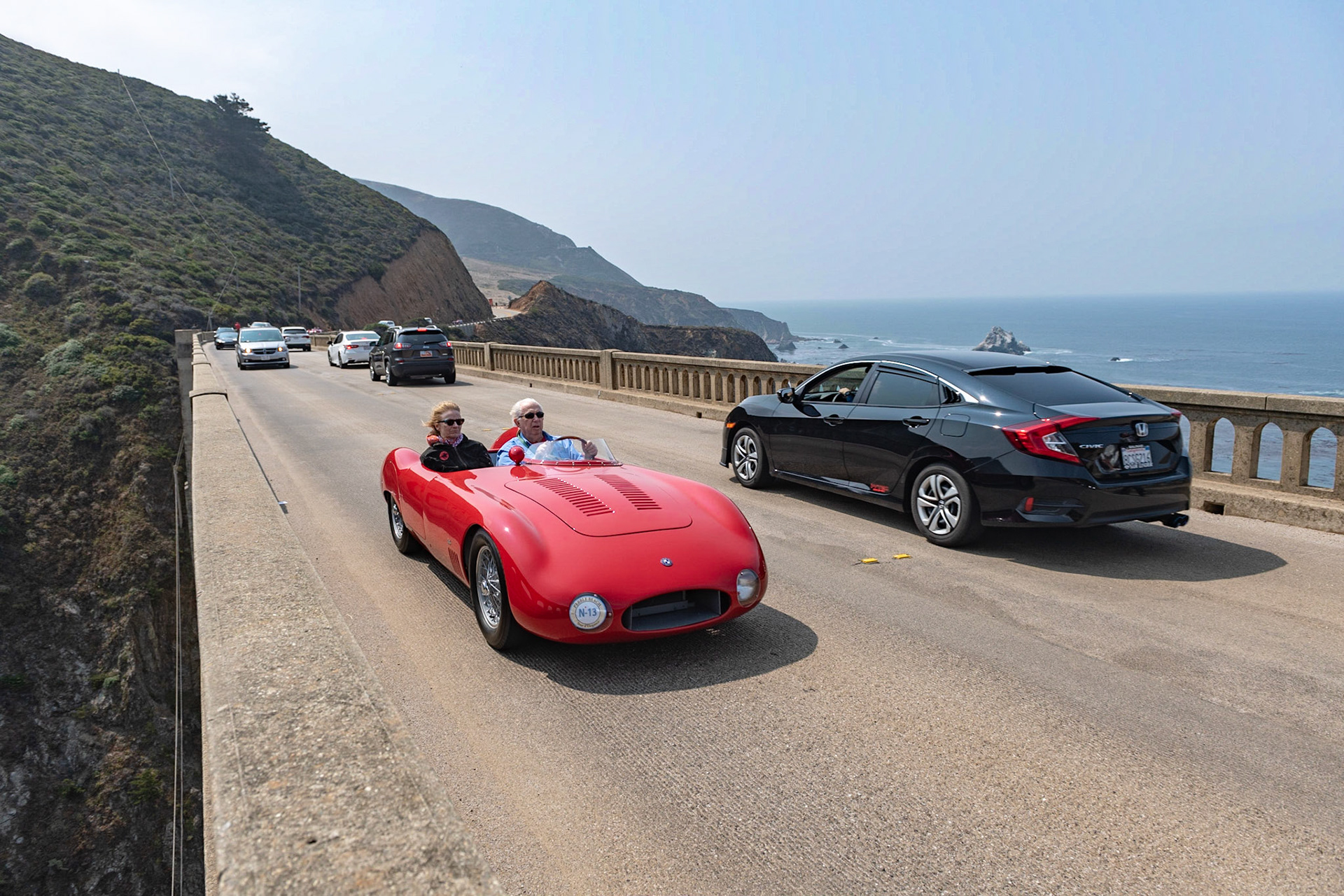 The next evolution of the OSCA MT4 was the TN—short for Tipo Nuovo, which means new type—which appeared in 1955. It was built on a revised, longer chassis and powered by a 1500 cc engine. This OSCA 1500 S Morelli Spider (chassis 1183S) is one of just three streamlined spiders built by Morelli. It was sold to Isabelle Haskell and her husband, Alejandro de Tomaso, who, coincidentally, bought the Maserati factory in 1975. After their first race at the 1000 Kilometres of Buenos Aires in 1957, the couple jointly campaigned the car in Europe and South America until the end of 1959. The car’s second owner, Lonnie Rix, raced the OSCA in the United States until the end of 1960. The current owner bought the car in 1987, and has driven it in vintage races in the United States and has also participated in the Mille Miglia on two occasions.