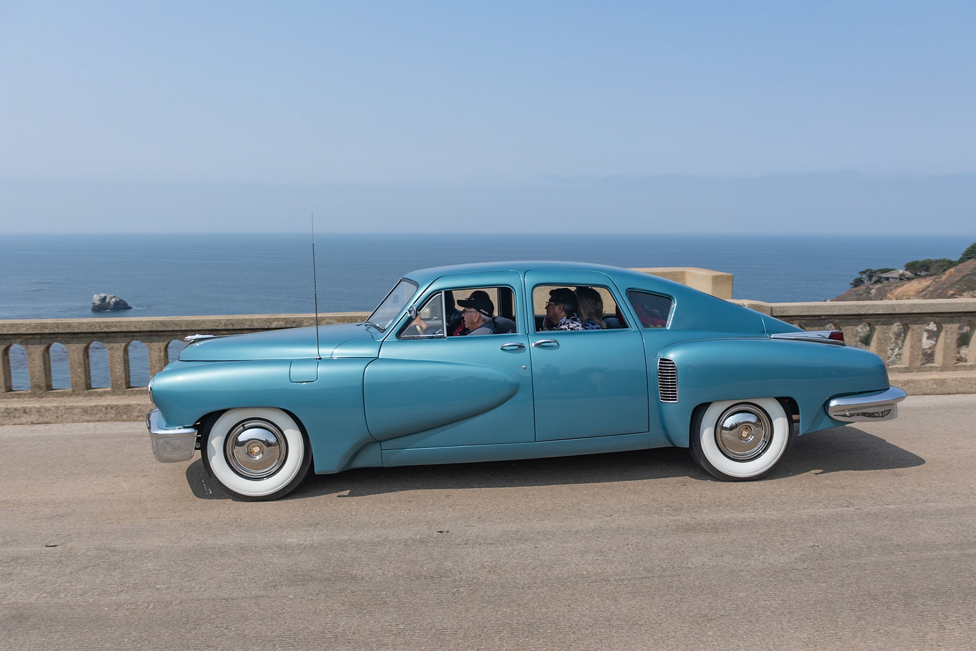 This Tucker 48 (chassis 1049) is one of the final Tuckers assembled at the Chicago factory before the company’s liquidation auction in 1950. It was the last example to be assembled there with the original engine. The car was exhibited in the “The Fabulous Tuckers” exhibition between 1952 and 1964 and in “Automobilorama” between 1967 and 1978. The car was restored in 2007 before it crossed the Atlantic and became the only Tucker to ever reside in the UK, where it stayed for nearly 10 years before returning to the United States.