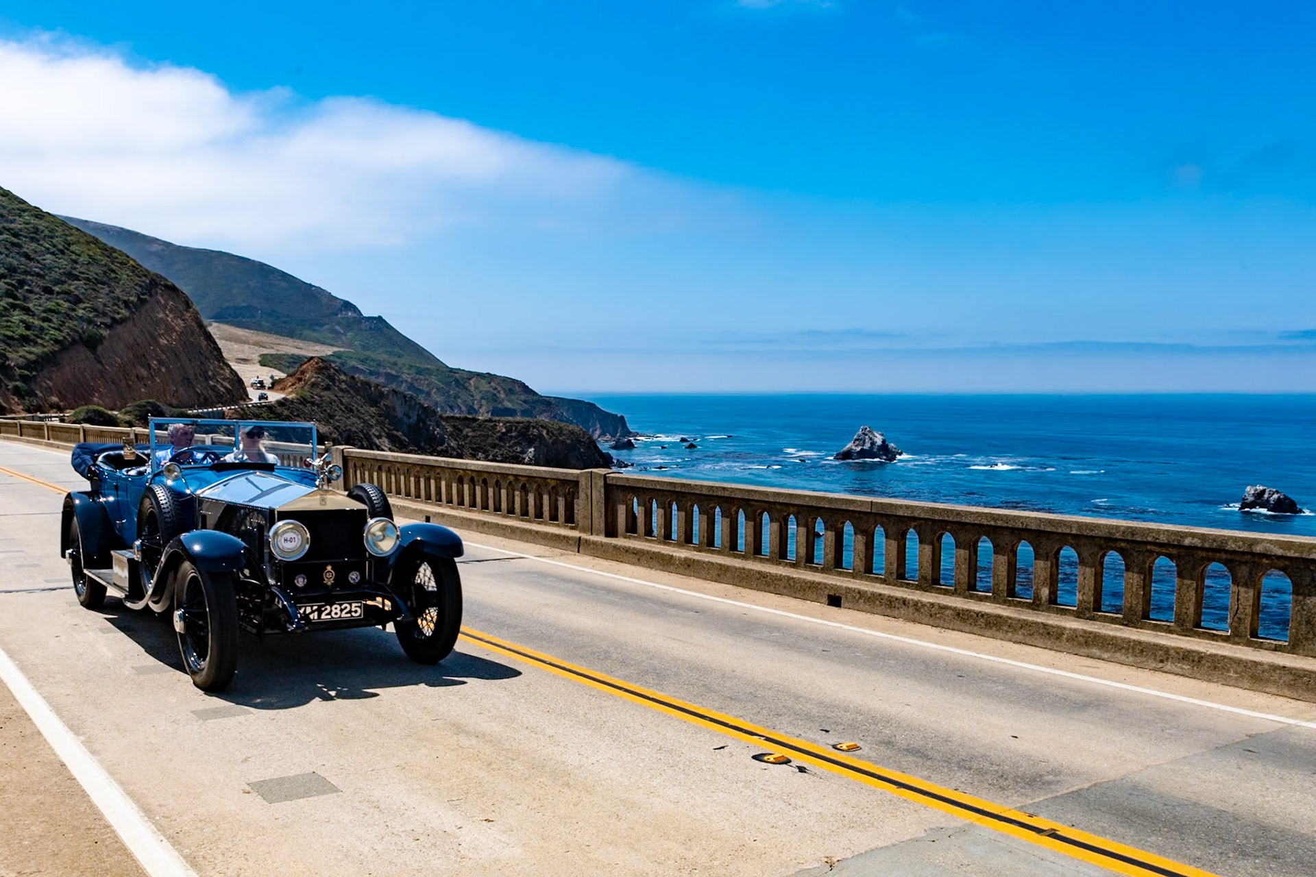 Rolls-Royce built the Silver Ghost chassis with a 6-cylinder, 7.5-liter 40/50 hp engine between 1907 and 1925. The famously silent engine, offering the ultimate driving experience, was a masterpiece of fine engineering; it had a hand-polished crankshaft lubricated by a pressurized oiling system with seven main bearings in a strong aluminum alloy crankcase as well as many other improvements, including phosphor-bronze and nickel steel timing gears. This Ghost (chassis 84TG) is fitted with a dual cowl touring body by Barker &amp; Company of London. The lower-angled D-rake steering was specified for a more comfortable driving position, and a hinged Auster windscreen was fitted to protect the rear passengers. The Ghost was restored in 2008.