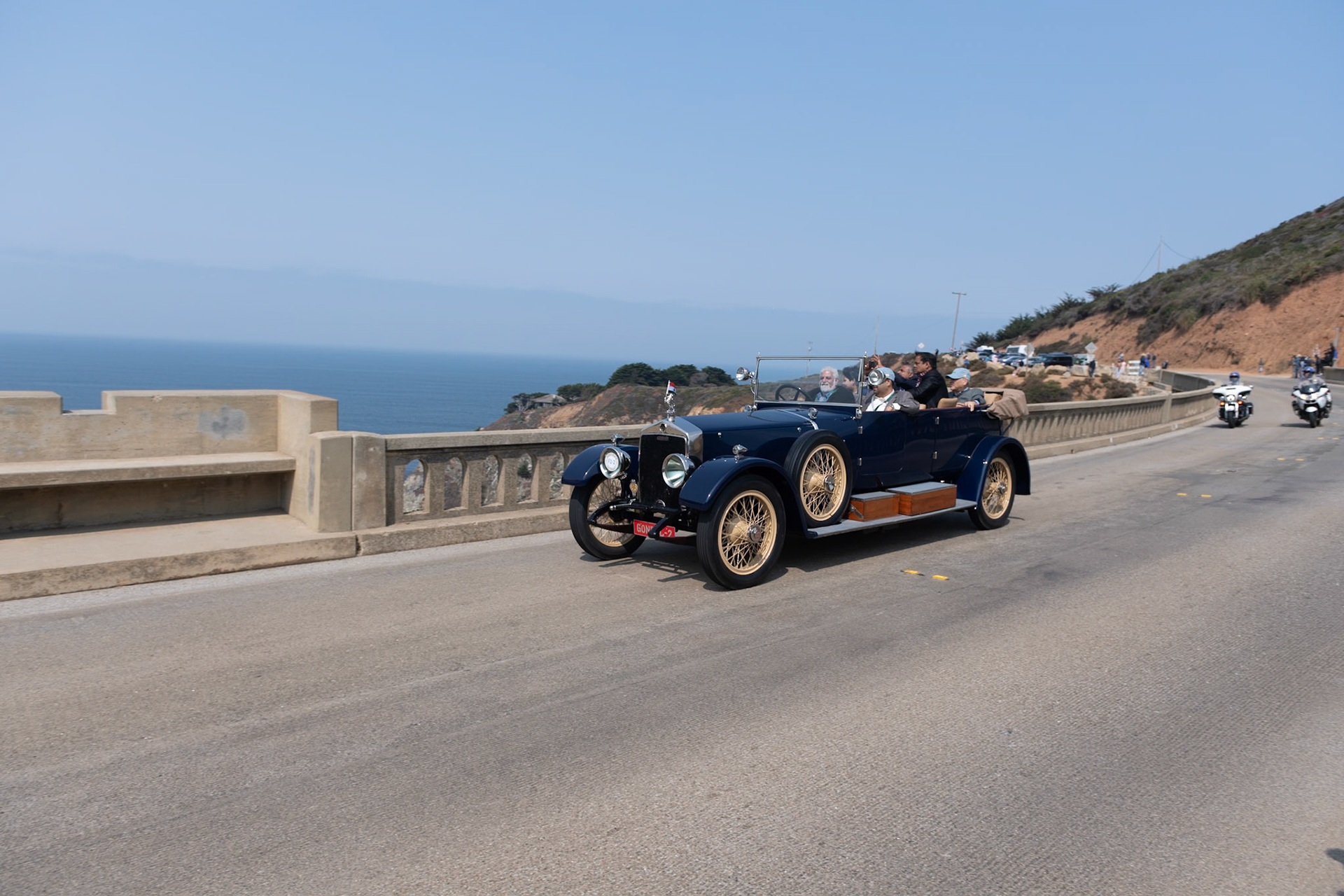 In 1896 Frederick Lanchester was the first person in Britain to successfully build a 4-wheeled, petrol-engined motor car. The Lanchester Engine Company Limited was later formed in 1899. After the end of the First World War the company introduced its 40 HP model, which had a 6.2-liter overhead-cam engine with Lanchester’s own patented 3-speed gearbox. The 40 HP was even more expensive than a Rolls-Royce Silver Ghost at the time and was ordered by many of the royal families of Europe. All the bodies were built at the Lanchester factory using lightweight cast duralumin alloy for the frames, giving the cars immense strength. This car was ordered by the Maharaja of Gondal and stayed with the royal family until 1988. The current owner has restored the car for its first trip to Pebble Beach this year.