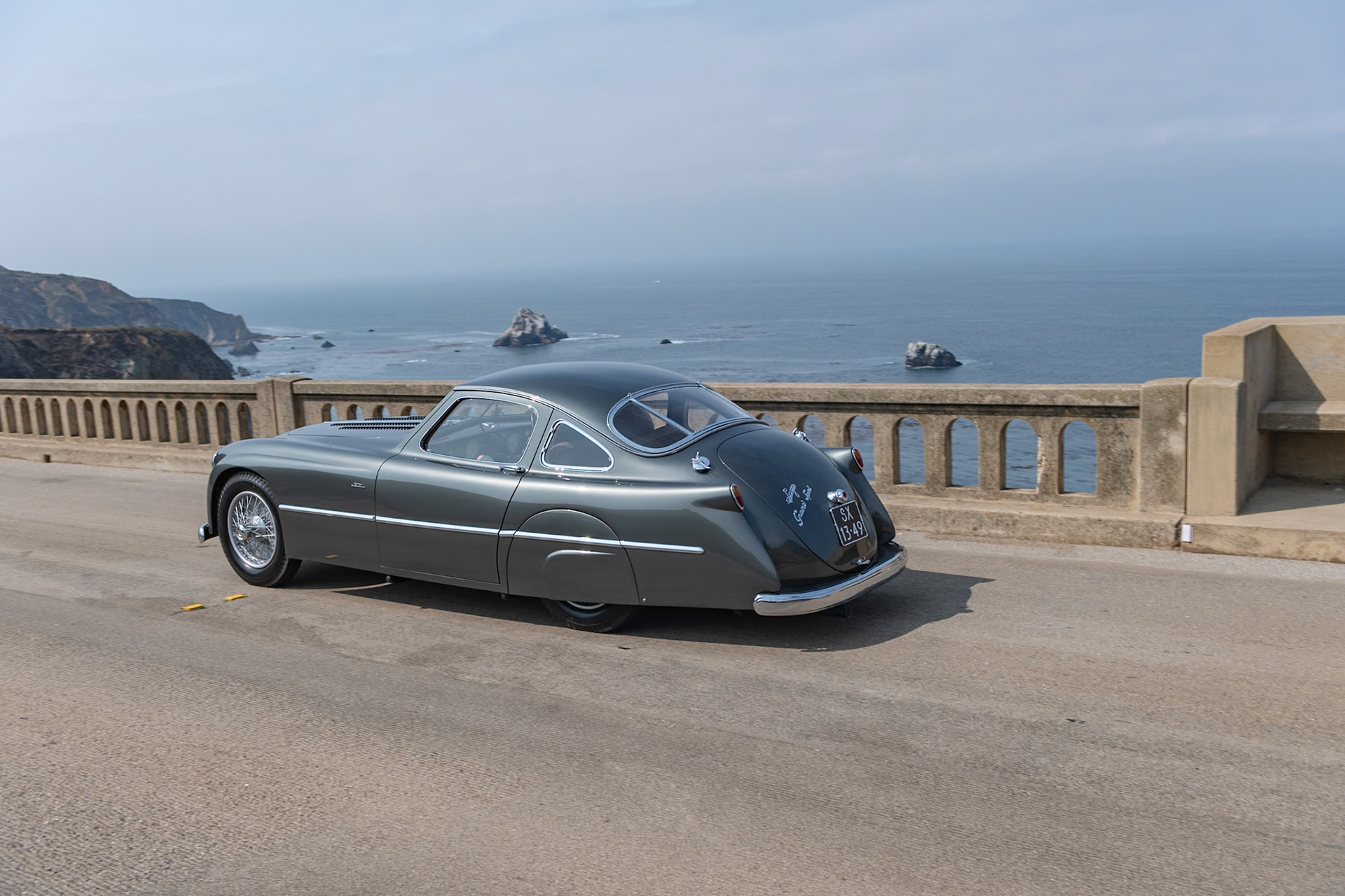 Built between 1948 and 1953, the Talbot Lago T26 Grand Sport with its powerful 6-cylinder engine was the last of Talbot’s great coachbuilt cars. Just 36 Grand Sports were constructed on Talbot’s short chassis, and each one was unique. This particular T26 Grand Sport is the only one bodied by the coachbuilder Pennock in The Hague. In fact, it was the last body built by the Dutch company before it closed down in 1952. The chassis was ordered by amateur racing driver Maneer Reichmann, who specified several modifications suitable for rallying, including uprated suspension and a sports gearbox. After the body was completed, the car was shown by Pennock at the 1952 Amsterdam Motor Show just before Reichmann entered it in Holland’s famous Tulip Rally. Its later history is not known, but the car spent over 40 years in the United States before returning to the Netherlands in the late 1990s. In 2006 it made its first public appearance in many years at the Dutch Concours d’Élégance Paleis Het Loo, where the car won best in class.