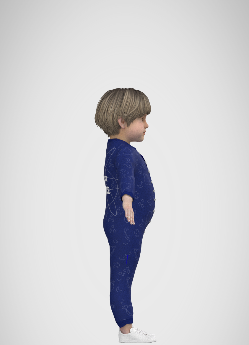 CLO 3D Render, side view.