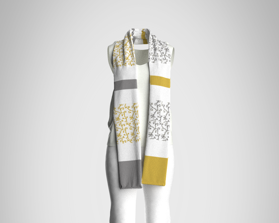 Constructed and rendered on CLO 3D, front view.