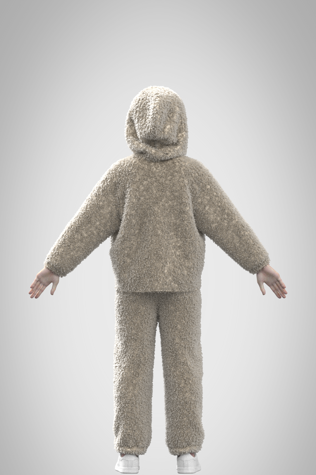 Designed and rendered on CLO3D, back view.