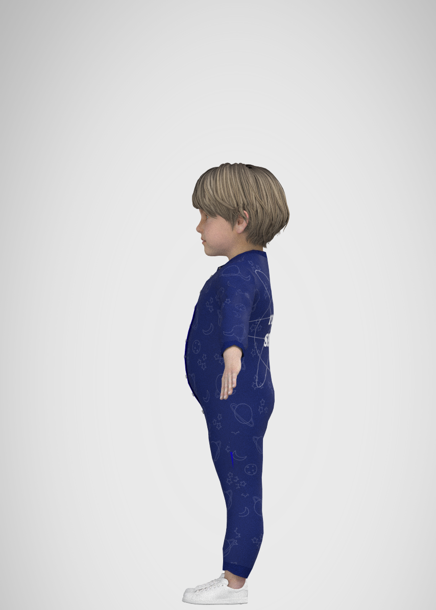 CLO 3D Render, side view.