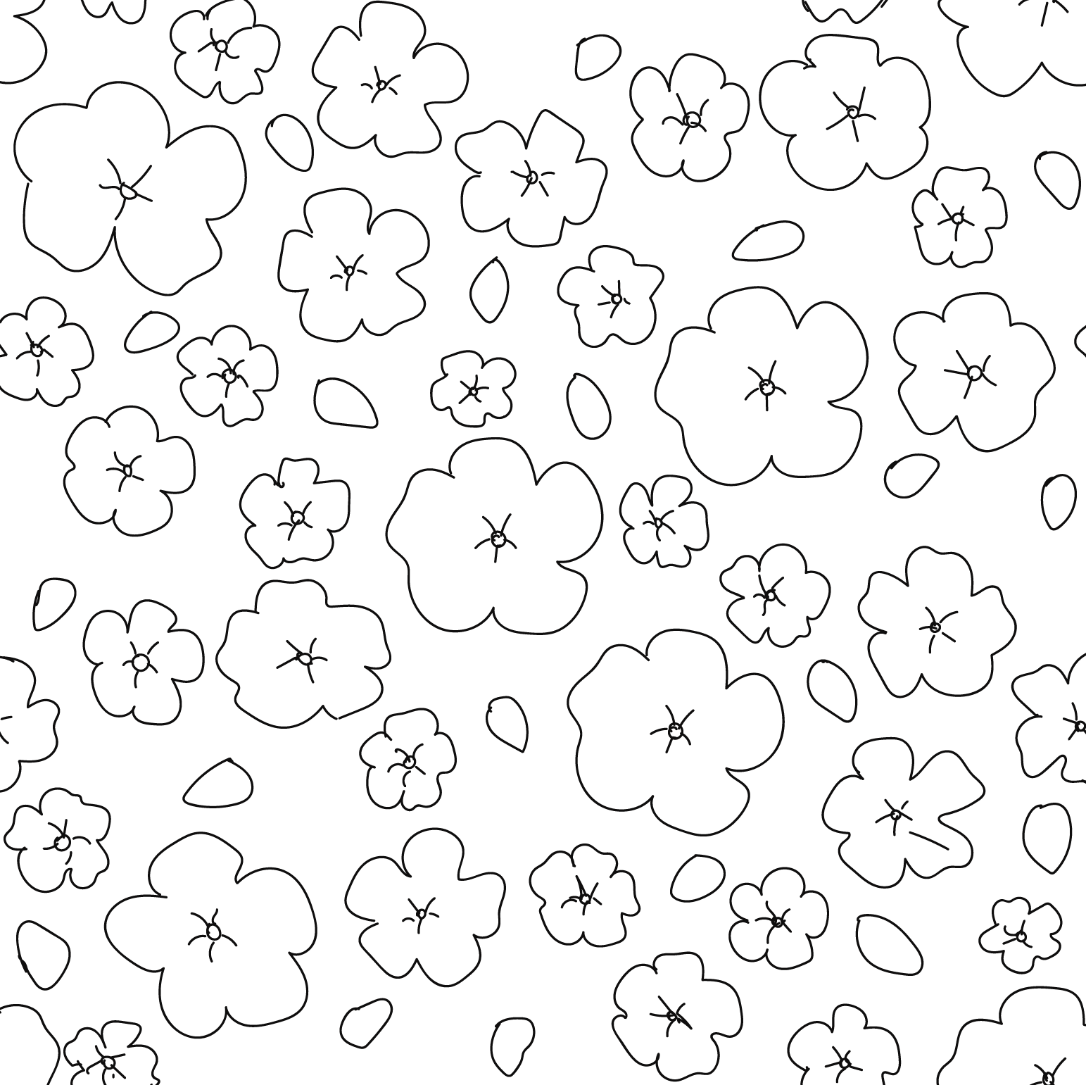 Pattern development, outlines. Adobe Illustrator.