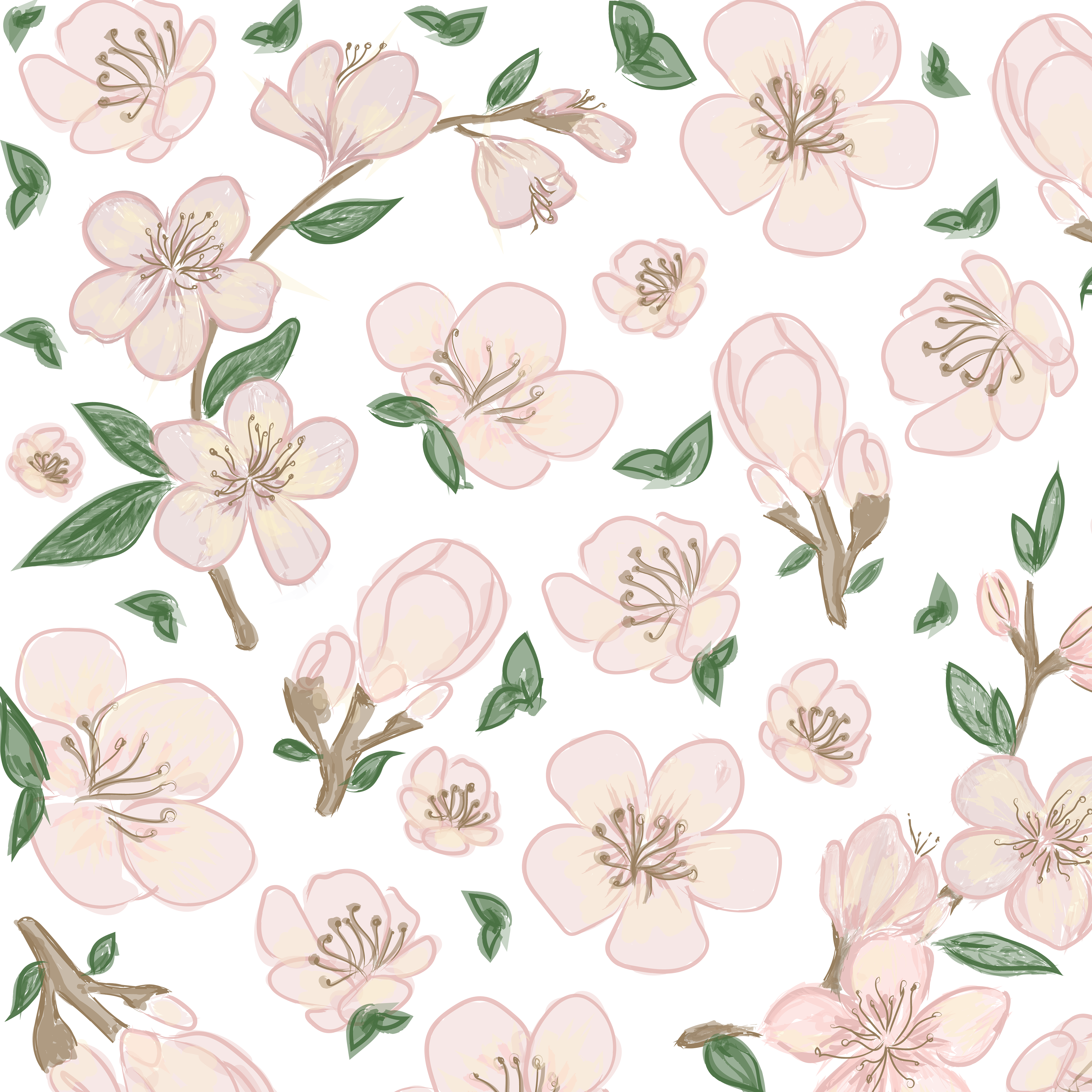 Pattern development: Color, no outlines. Adobe Illustrator.