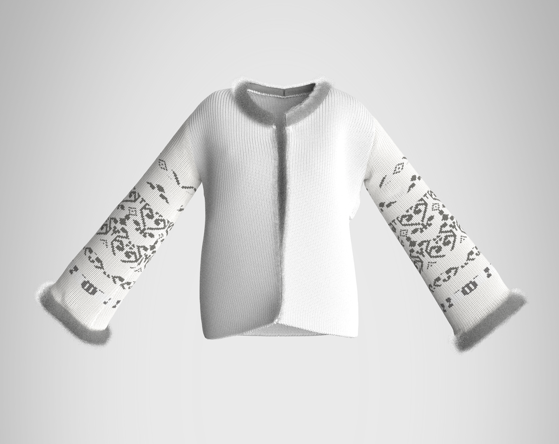 Constructed and rendered on CLO 3D, front view.