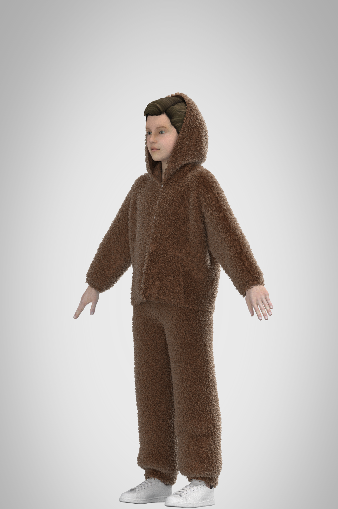 Designed and rendered on CLO 3D, 3/4 view.