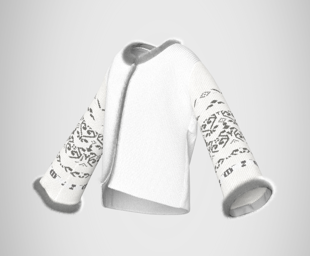 Constructed and rendered on CLO 3D, side view.