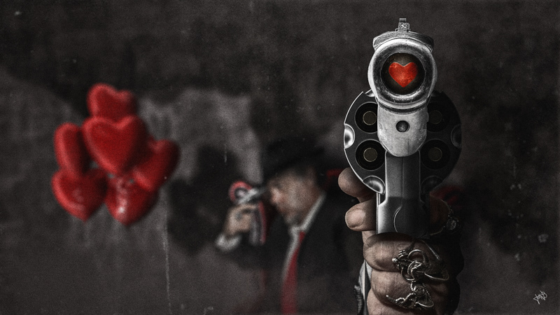 Shoot myself to love you, if I loved myself I'd be shooting you
