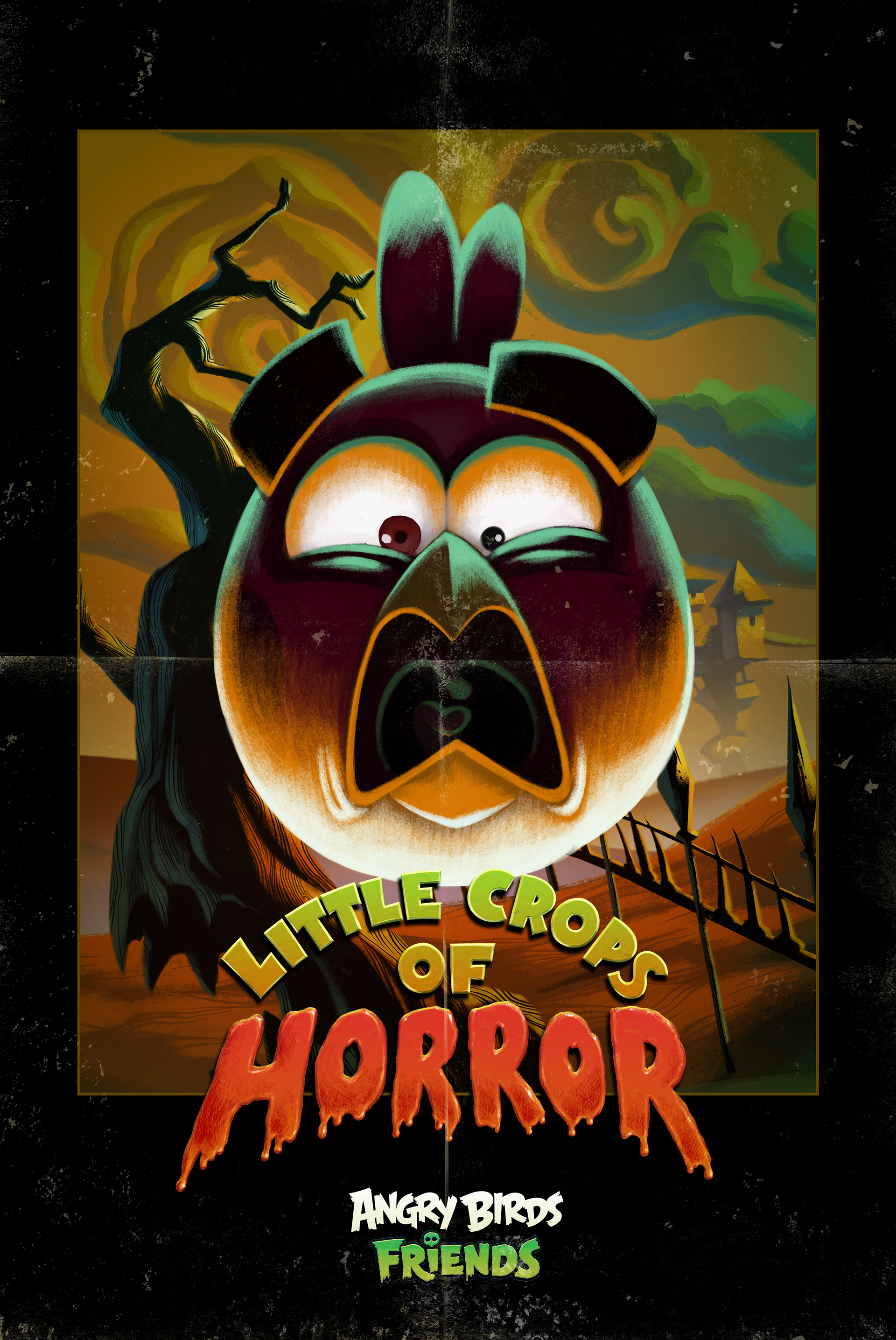 Poster series made for Angry Birds Friends events, designed as a triptych in the spirit of vintage horror film posters.