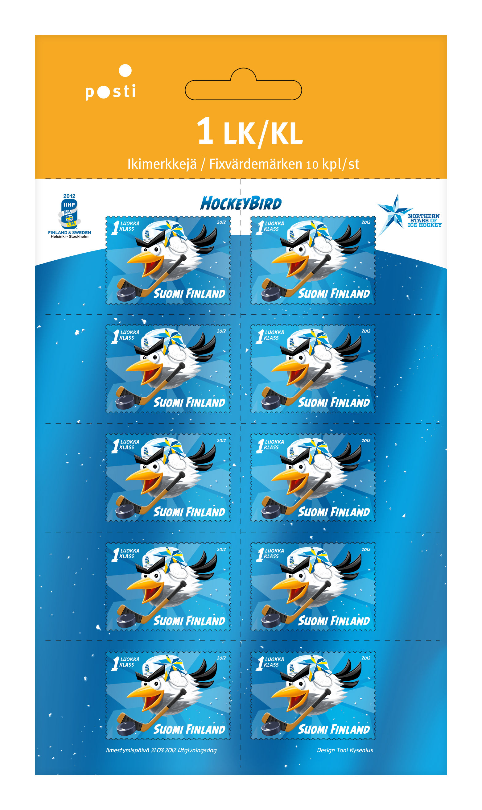 Hockeybird postage stamp sheet.