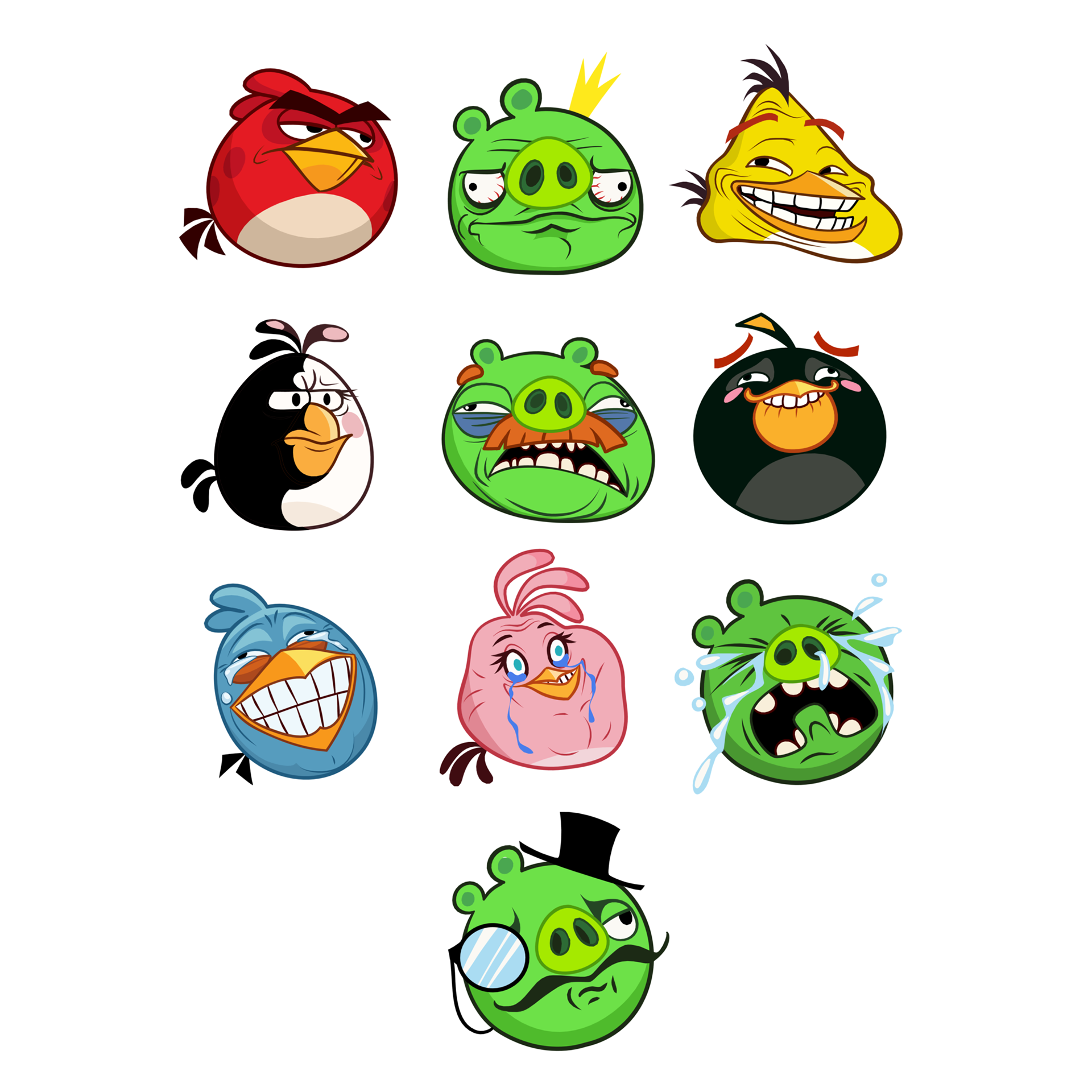 Some classic memes imagined as Angry Birds characters.