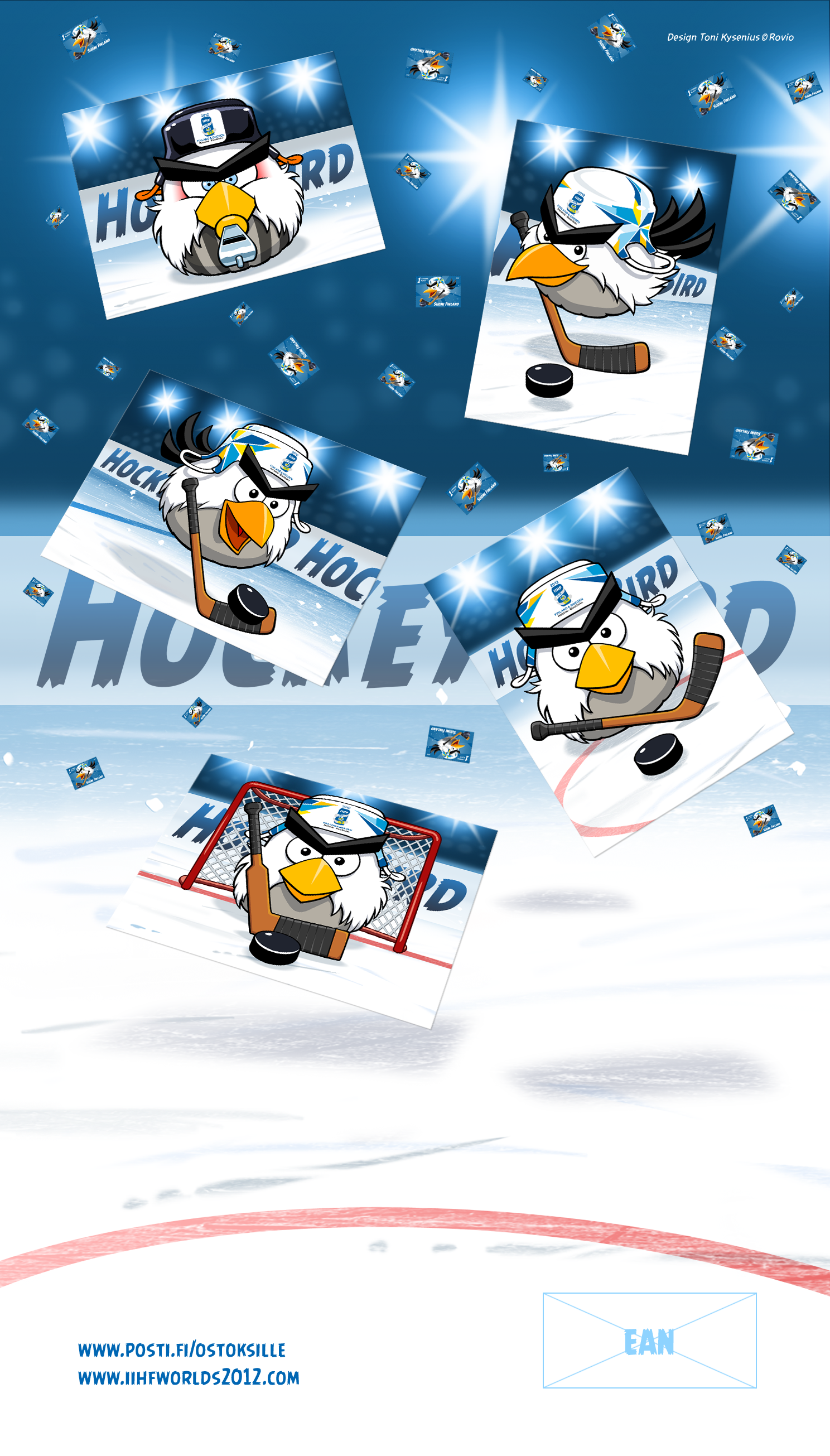 Post card illustrations for Hockeybird launch.