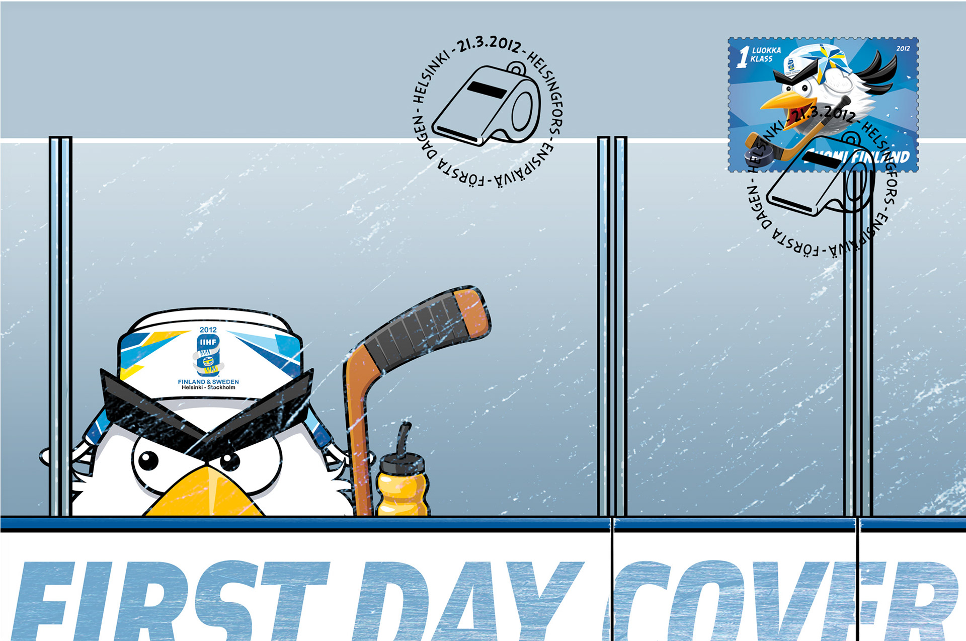 First day cover for Hockeybird stamp launch.