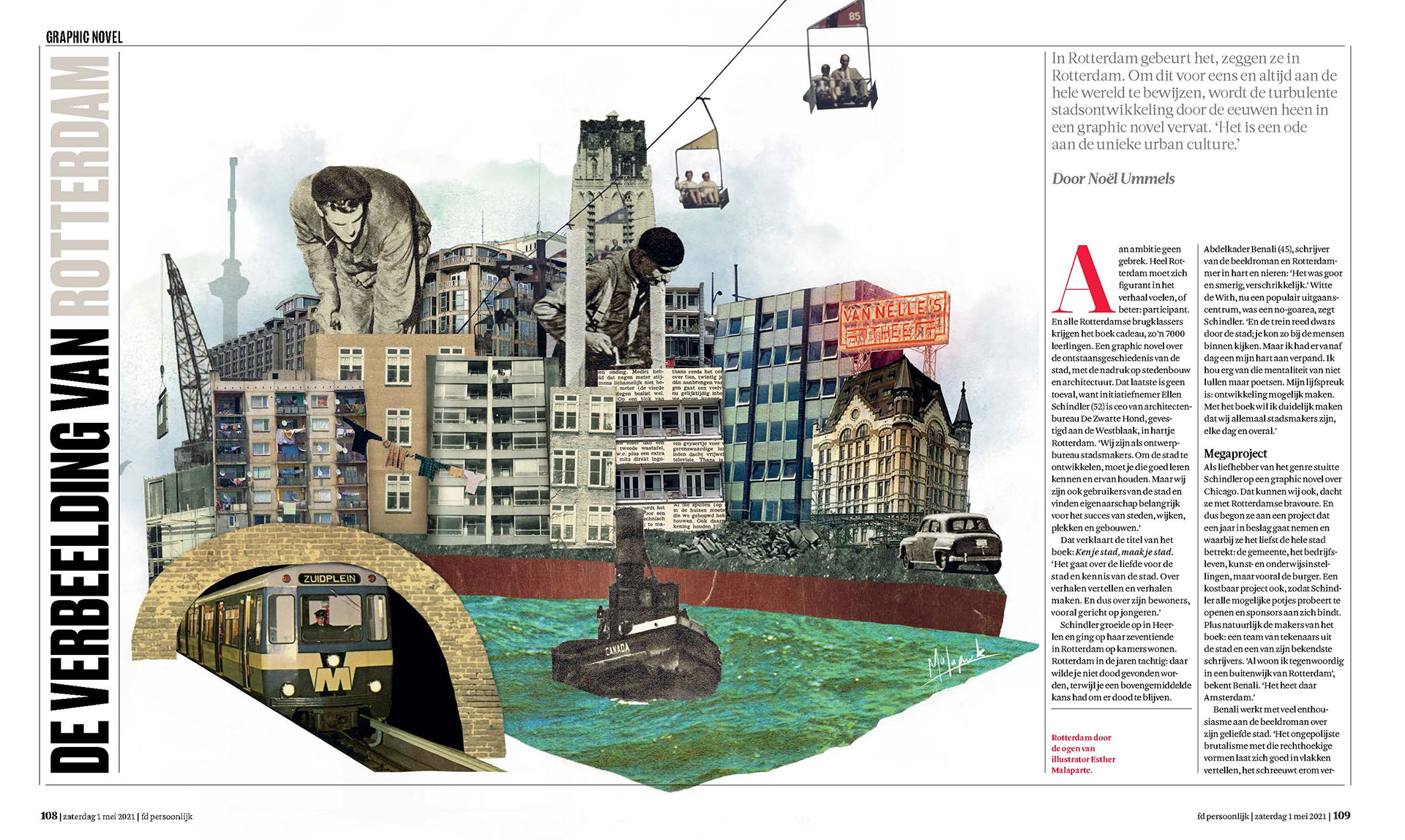 Krantenartikel over de Graphic Novel 'Ken je Stad Maak je Stad'