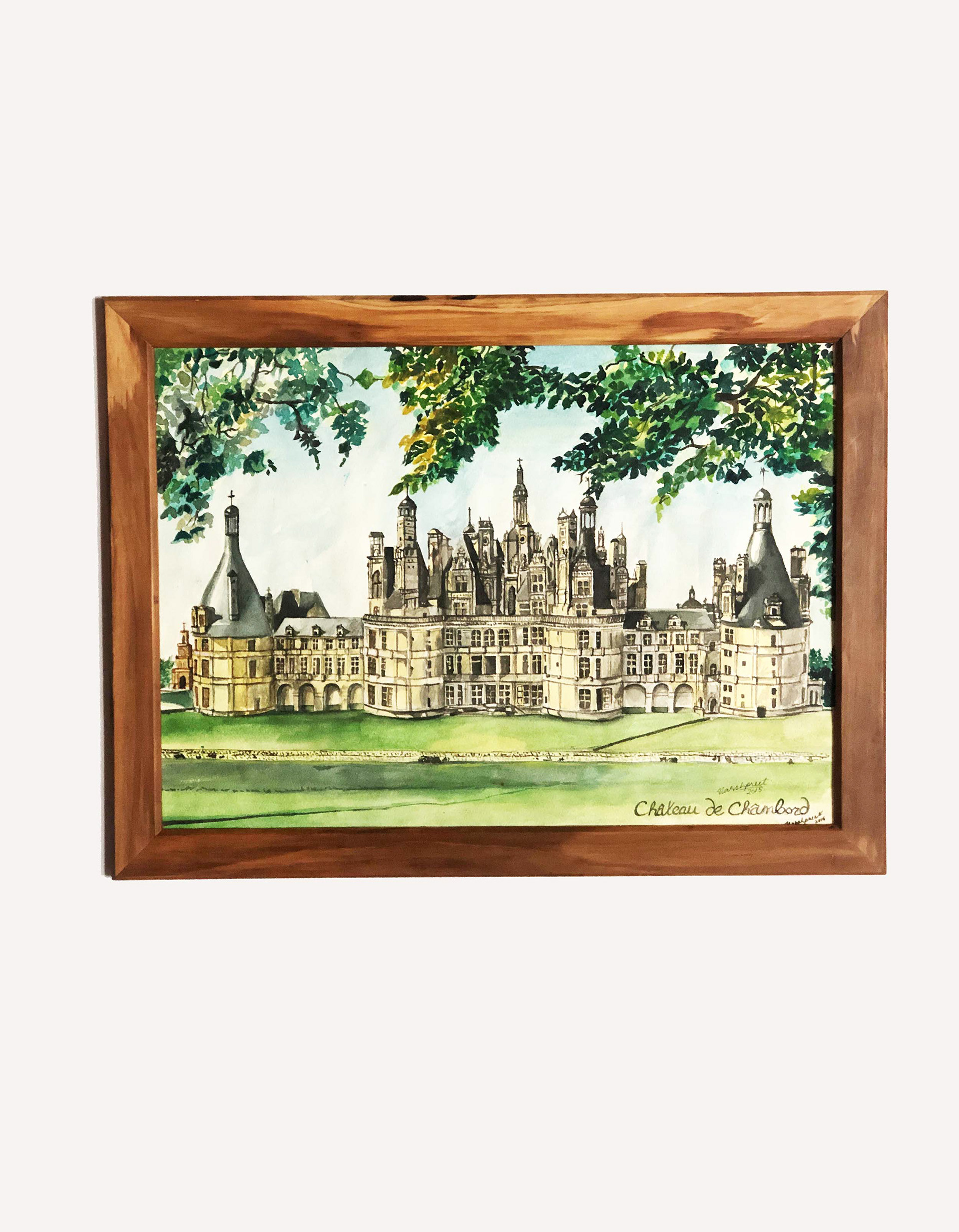 Watercolor Painting of Chateau De Chambord