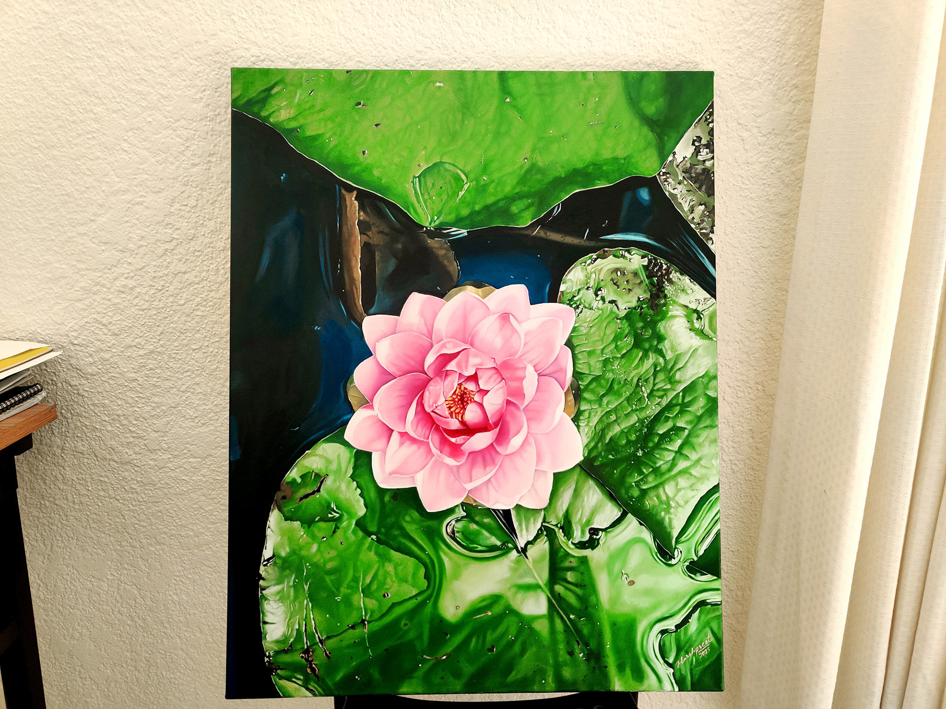 Water Lily Oil Painting Completed