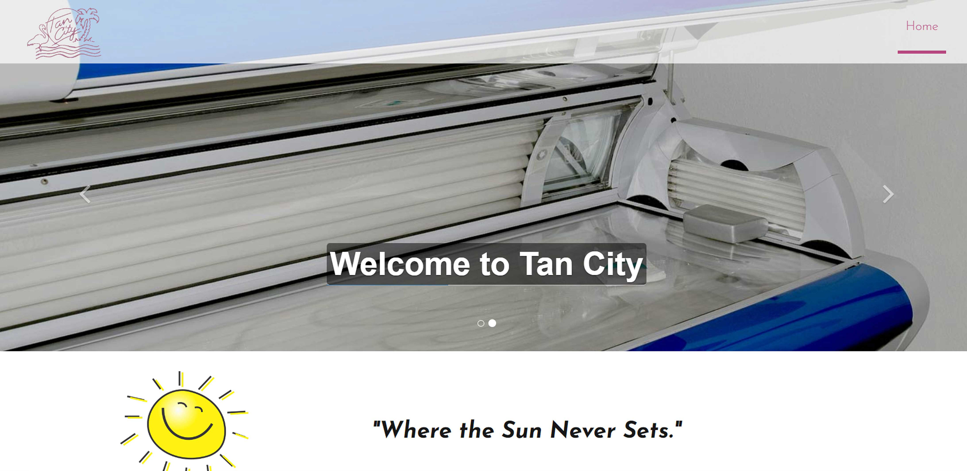 Tan City Website Homepage