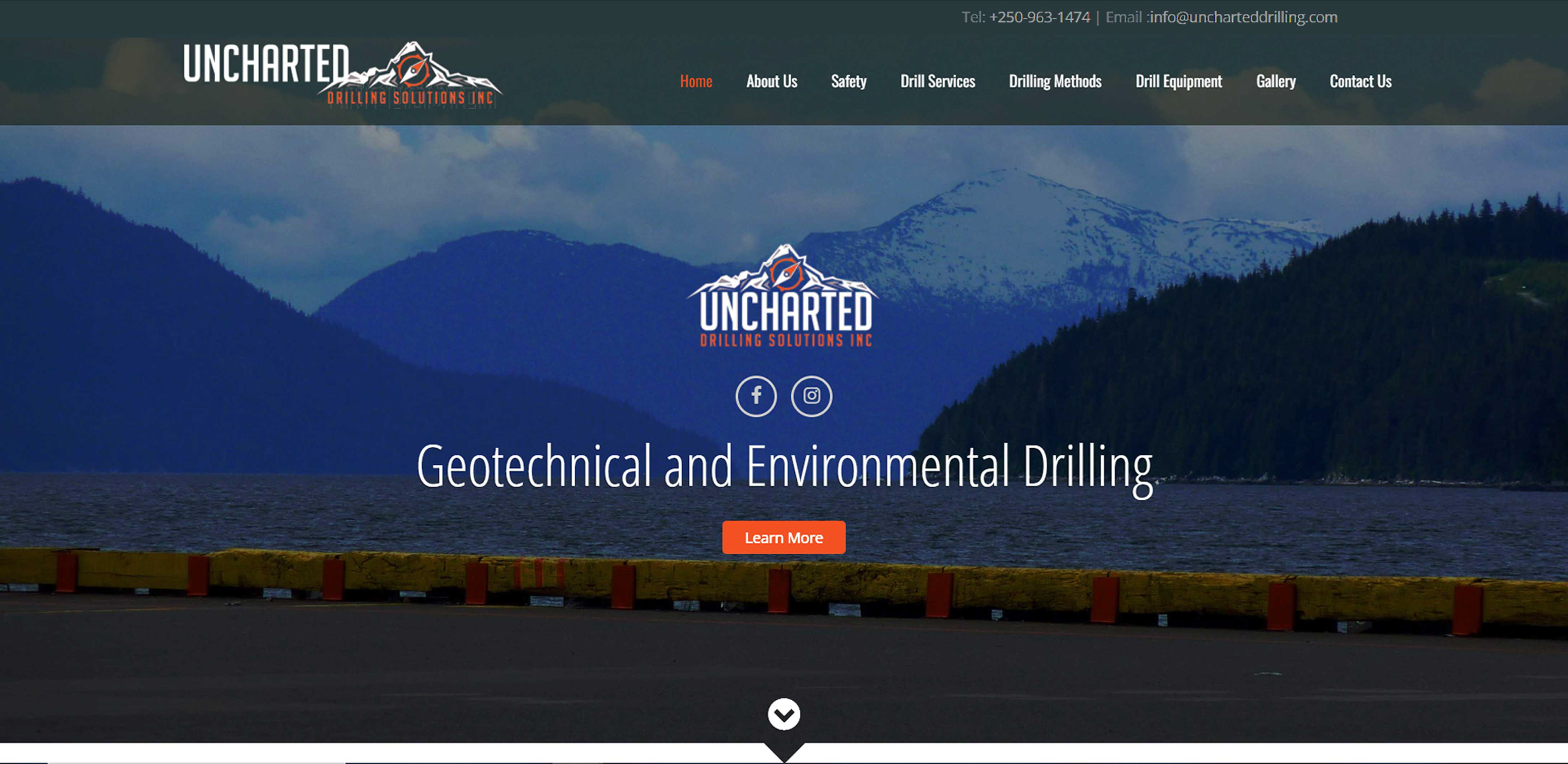 Uncharted Drilling Website Homepage