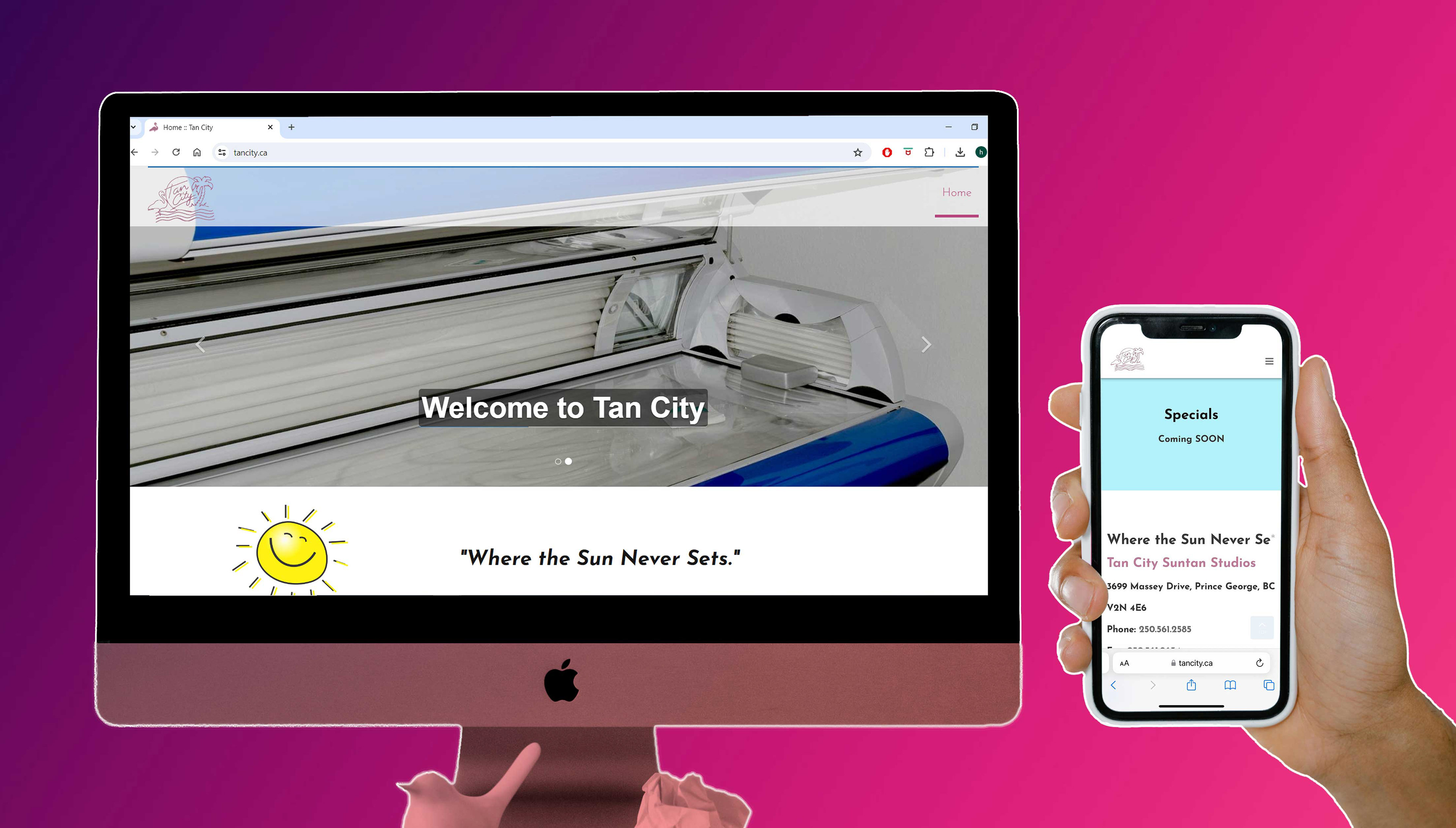 Tan City Responsive Website Mockup