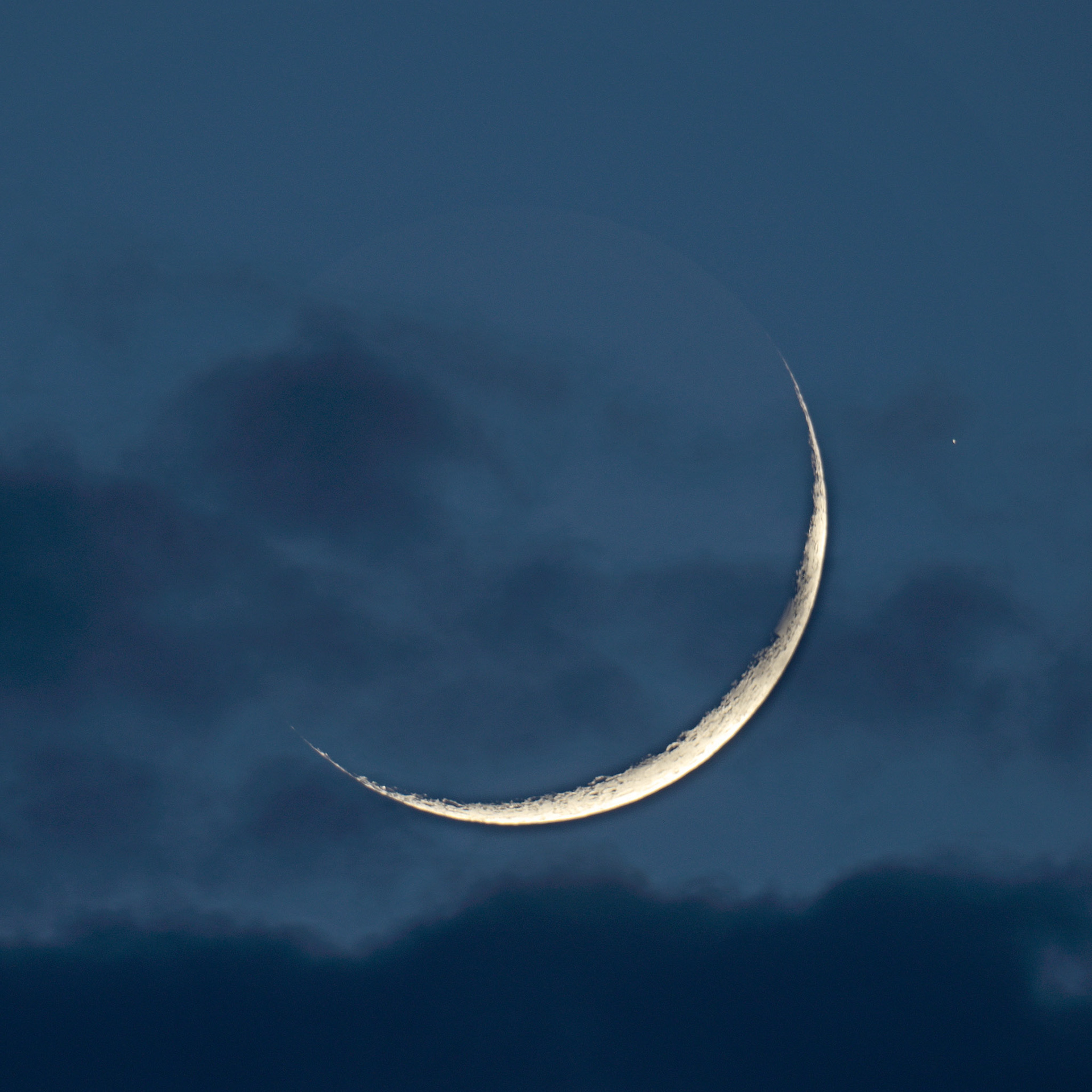 Cloudy Crescent Moon