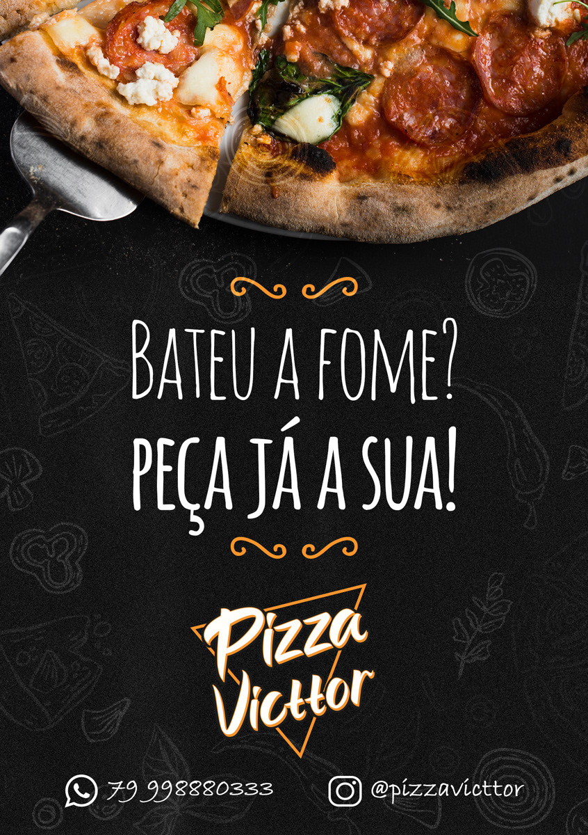 Panfleto De Pizzaria Com Fundo Preto