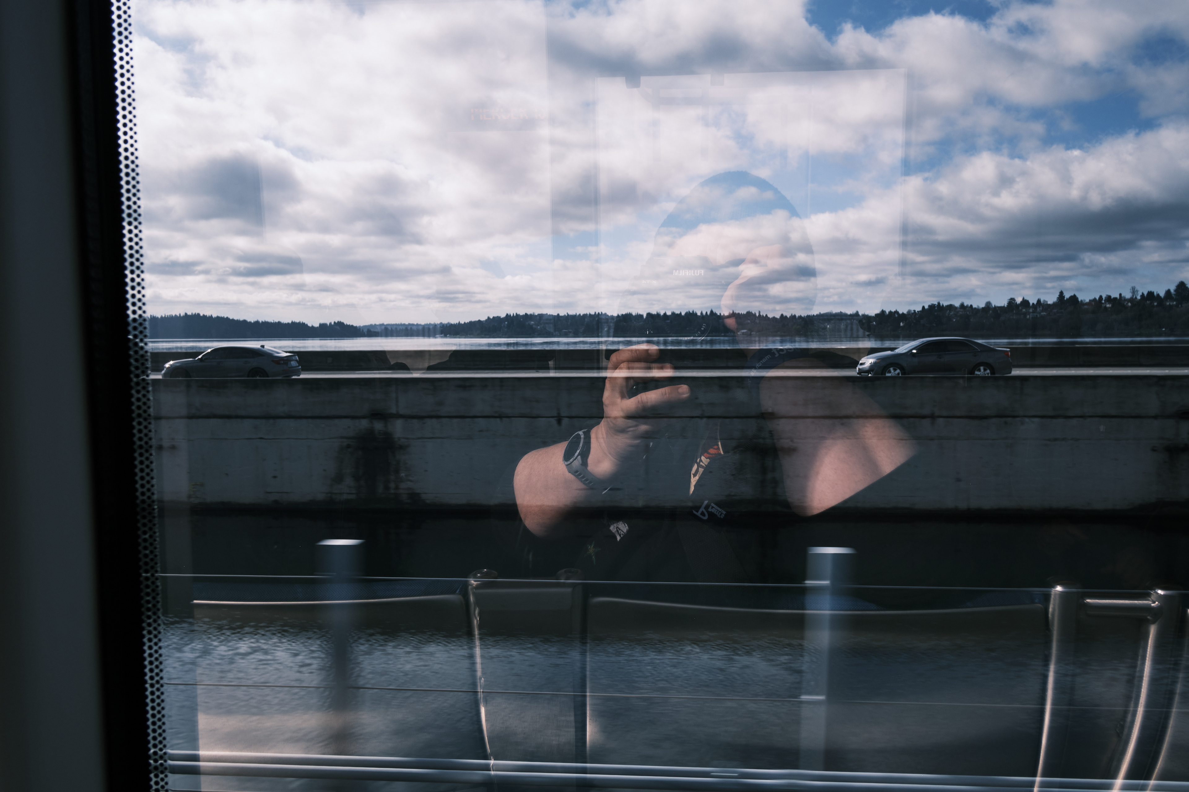 Self portrait riding the crosslake.