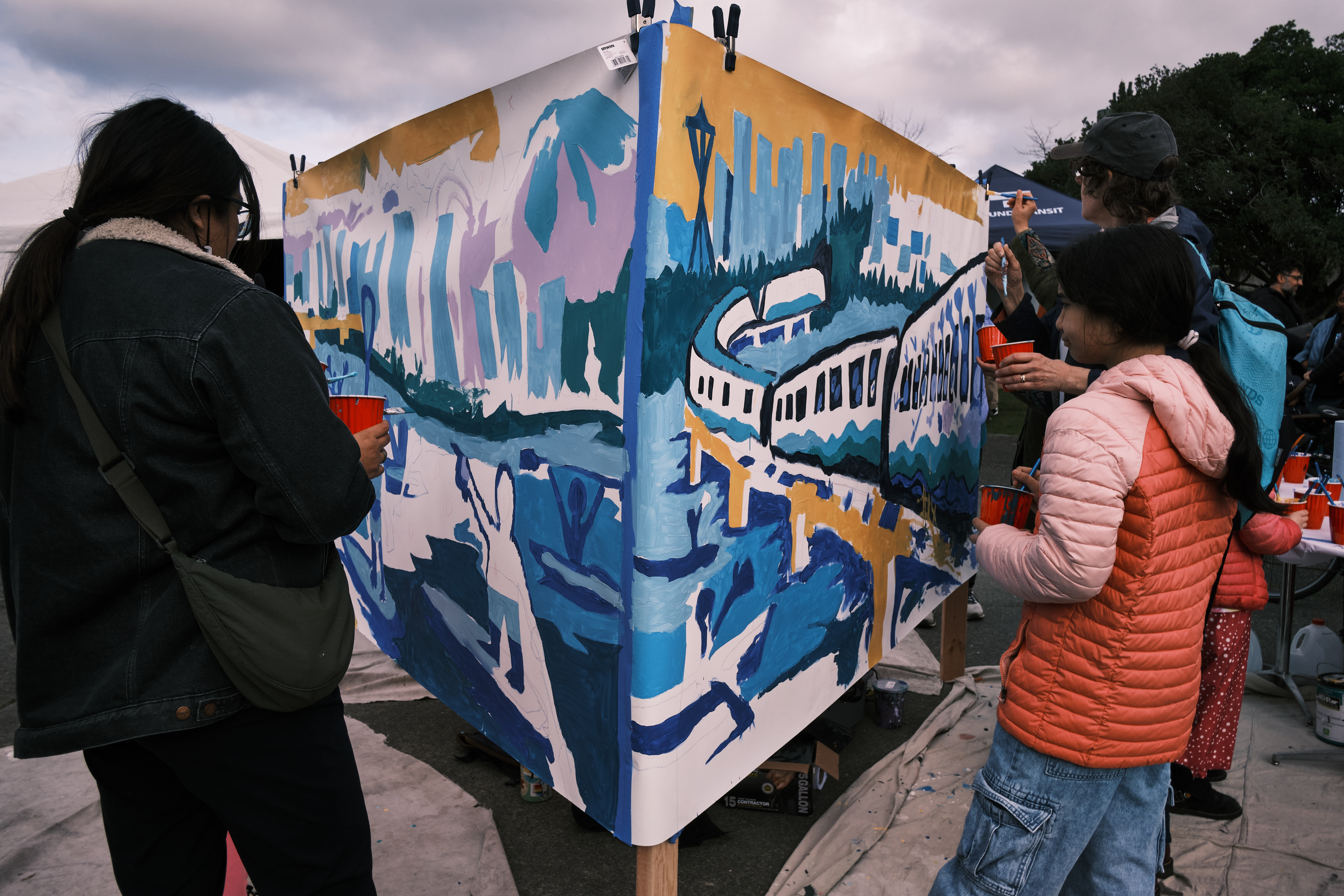 A mural being painted at Judkins Park