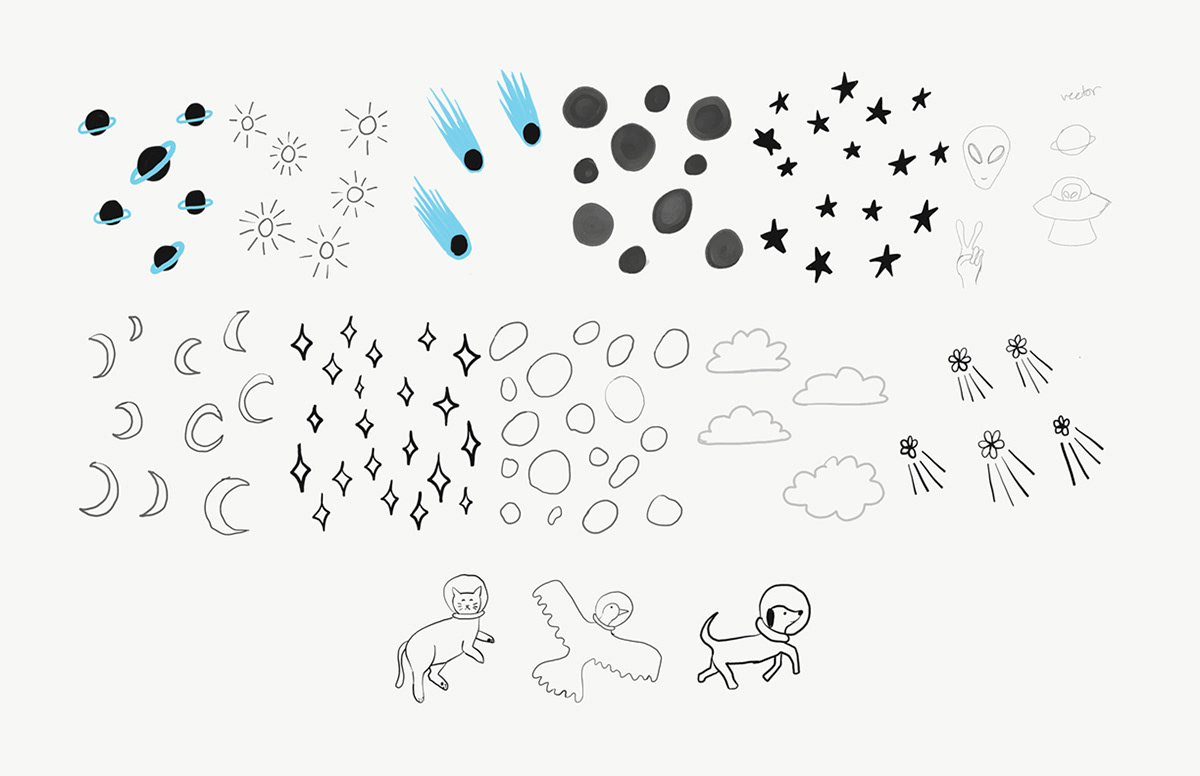 hand-drawn icons
