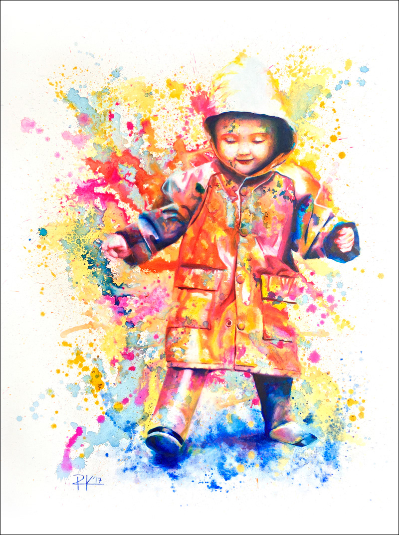 “La infancia es un privilegio de la vejez” Tinta y óleo sobre tela | 80cm x 100cm | 2017