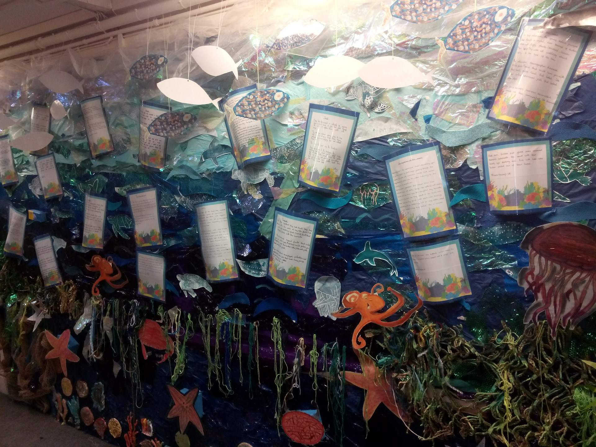 Large scale artwork made with Year 6 at Woodside Primary Academy