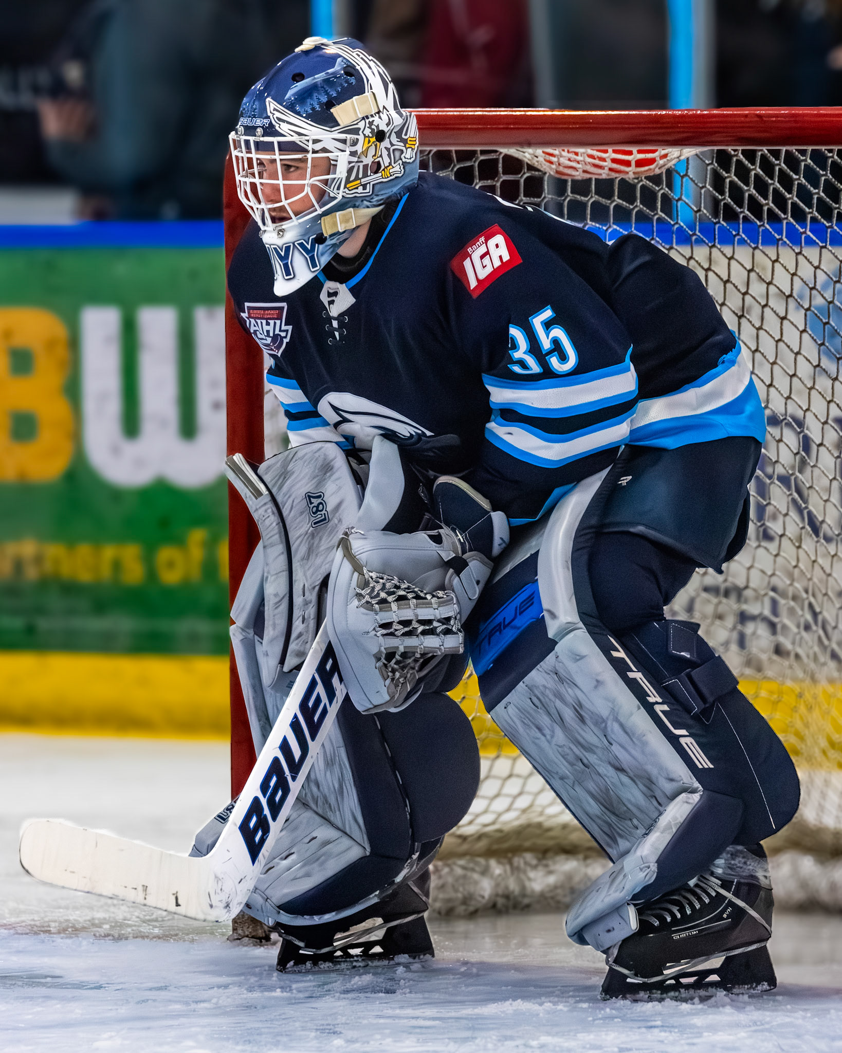 Canmore Eagles - AJHL Playoffs 2025-26 - #35 Alex Scheiwiller AKA "SHYY"