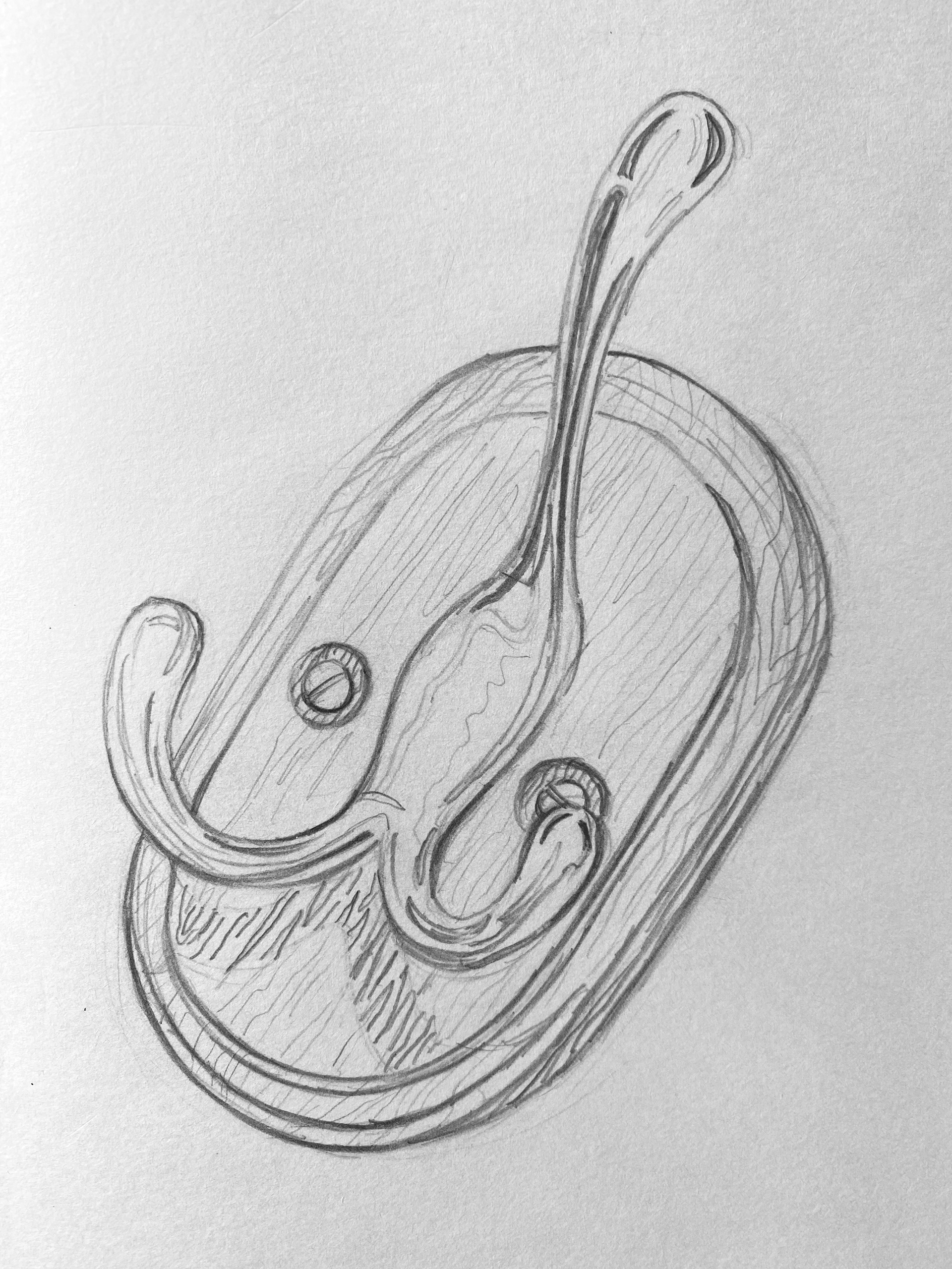 1. Line drawing in pencil