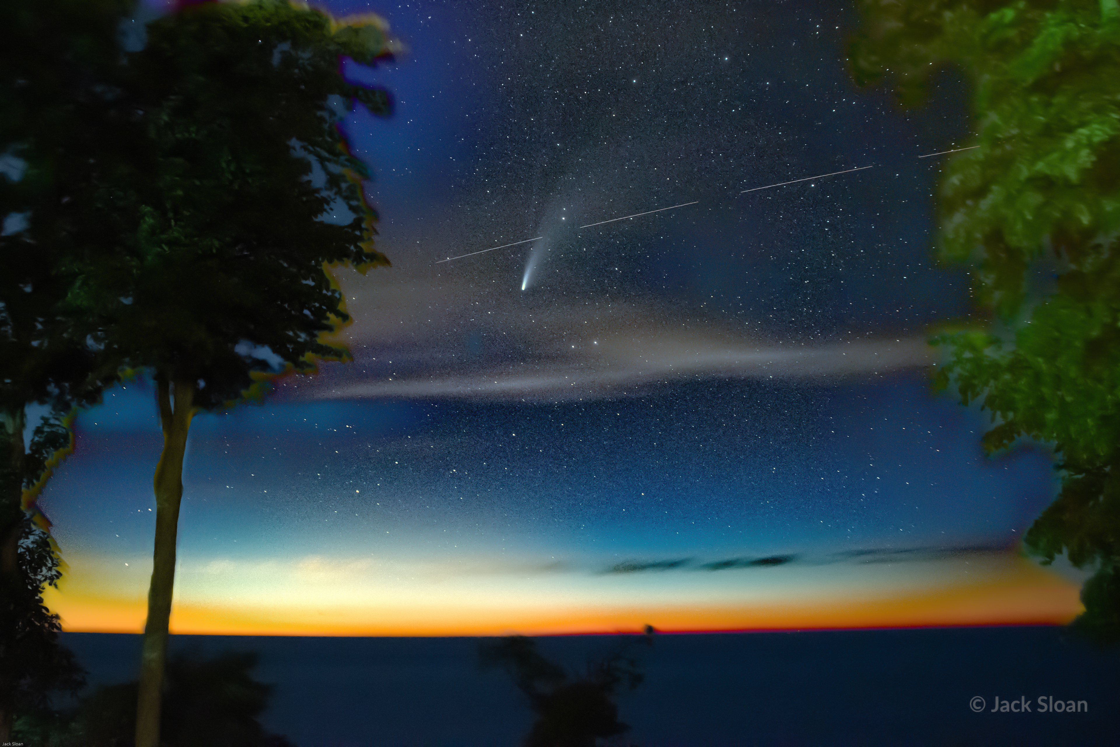 Comet NEOWISE over Lake Michigan