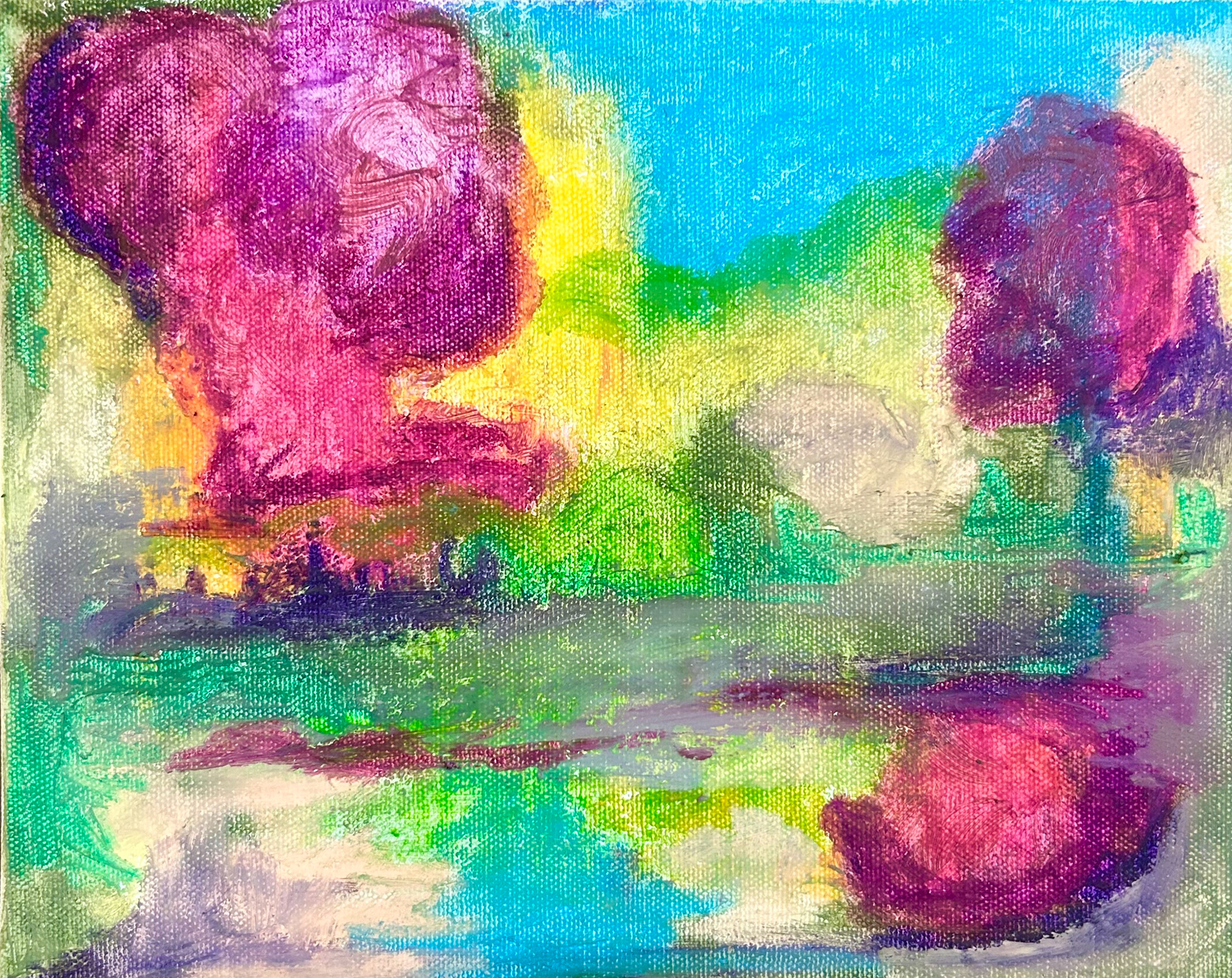 Summer Time 1, Oil Pastel on Board, 8 x 10 in.